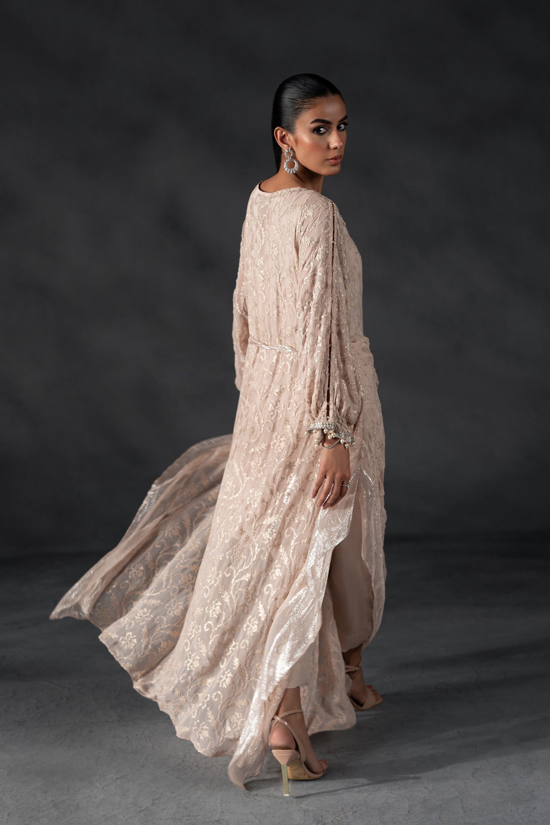 Embroidered Elegance Kaftan Set (D-12)