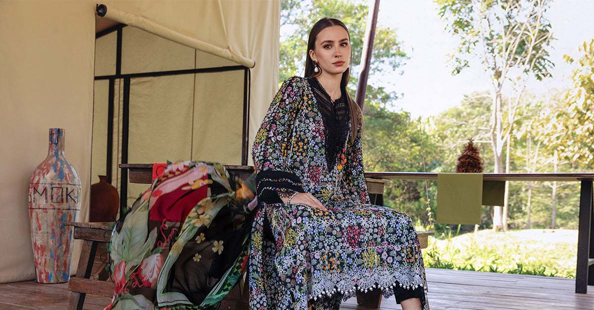 3 Piece Unstitched Embroidered Lawn Suit
