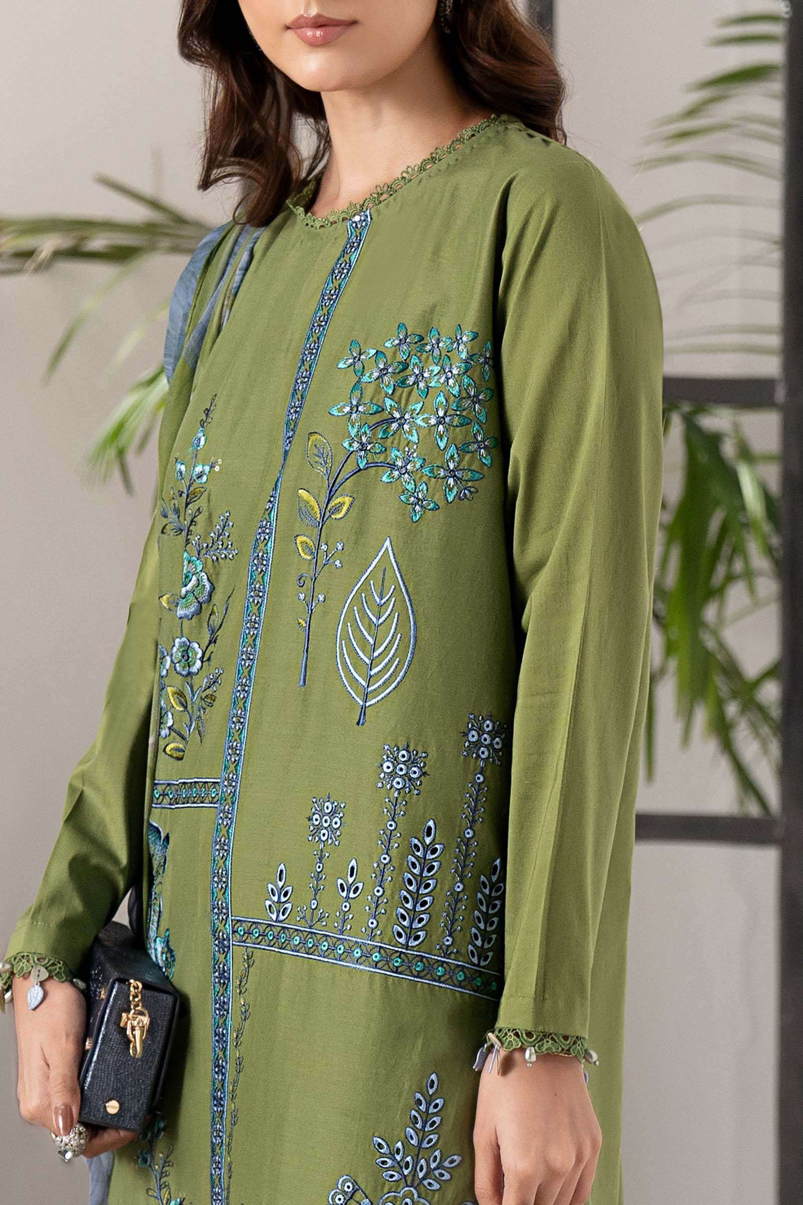 3 Piece Embroidered Cambric Suit