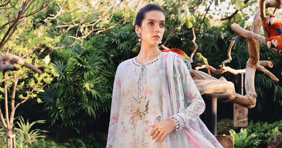 3 Piece Unstitched Embroidered Lawn Suit
