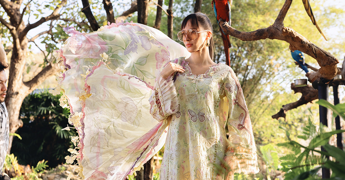 3 Piece Unstitched Embroidered Lawn Suit