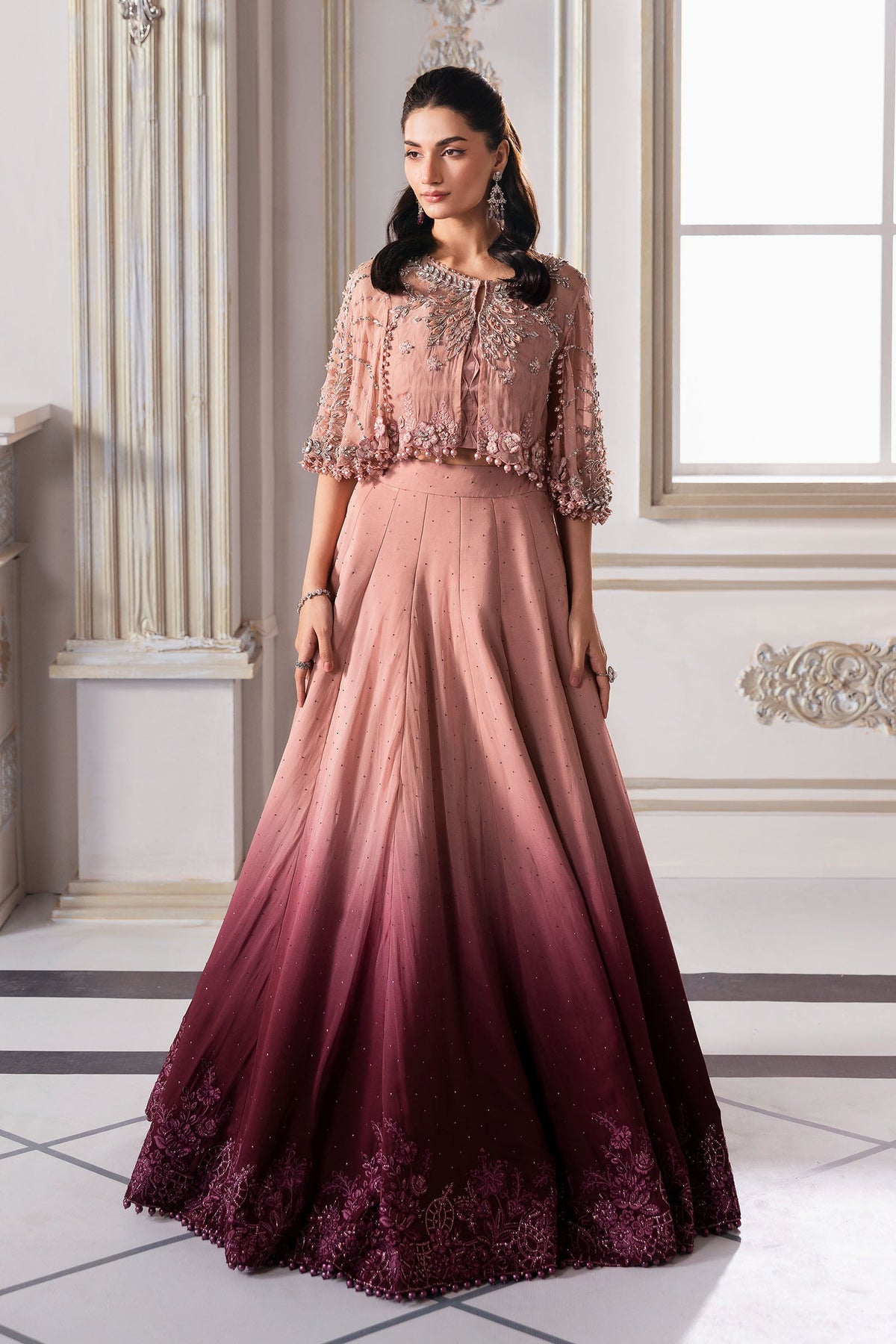 Unstitched Embroidered Chiffon Saree | BD-3001