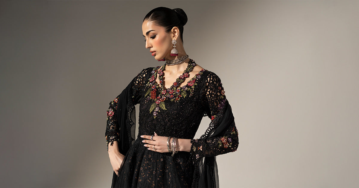 3 Piece Embroidered Organza Suit