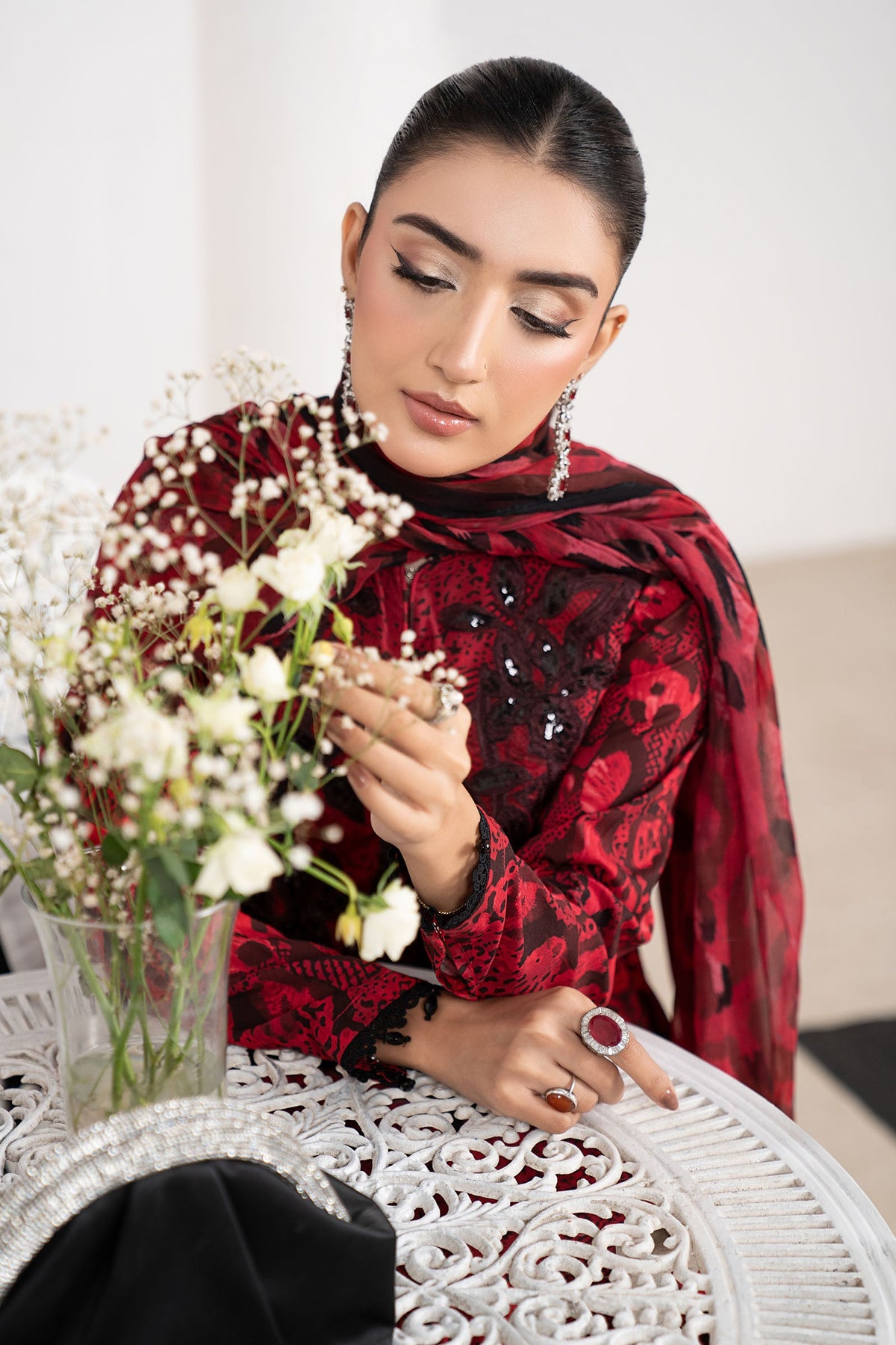 3 Piece Embroidered Linen Suit