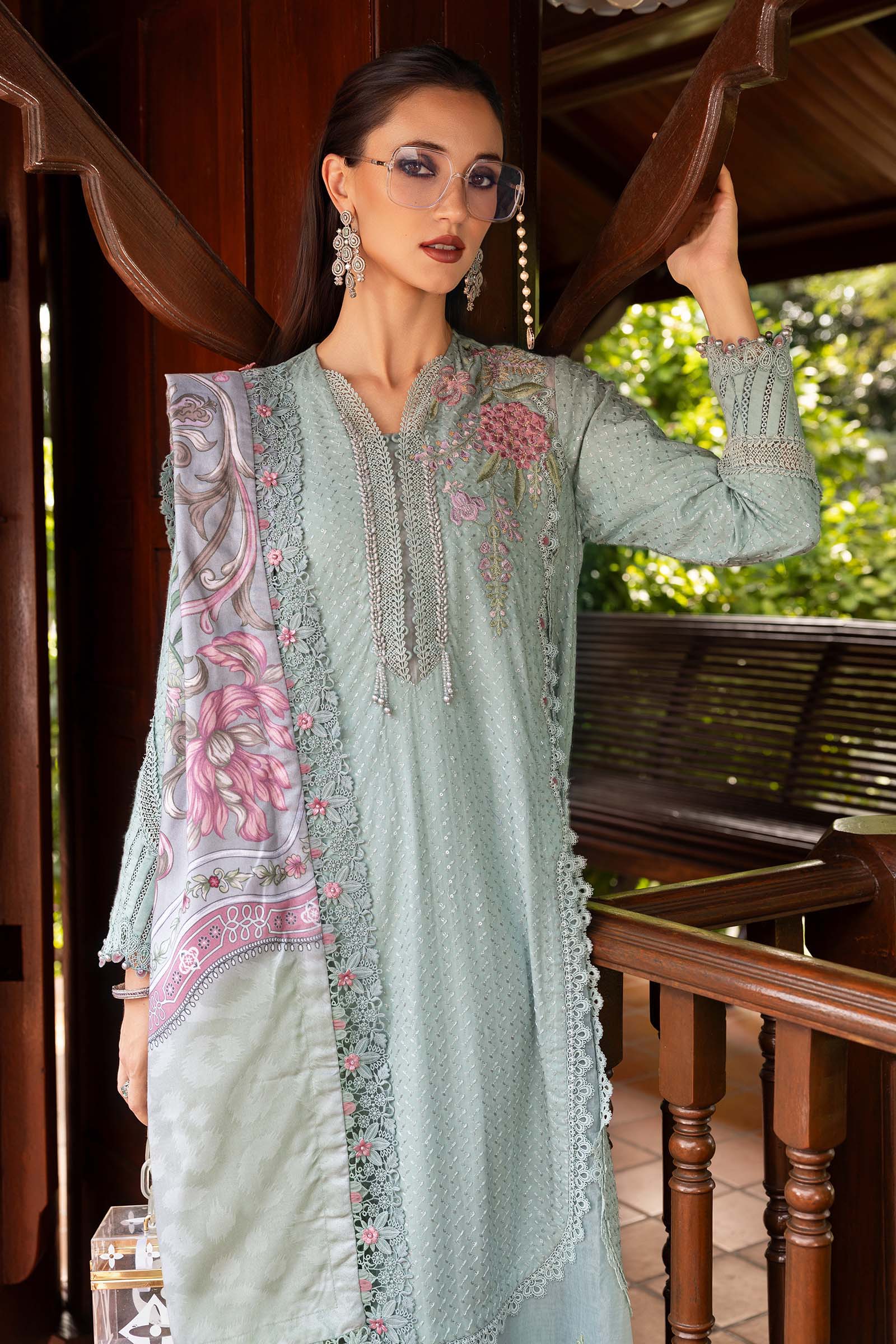3 Piece Unstitched Embroidered Twill Linen Suit