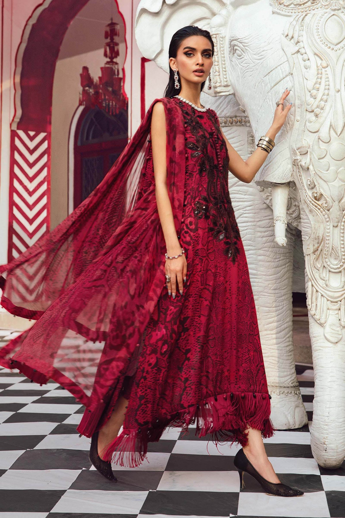 3 Piece Unstitched Embroidered Linen Suit | MPT-2702-A
