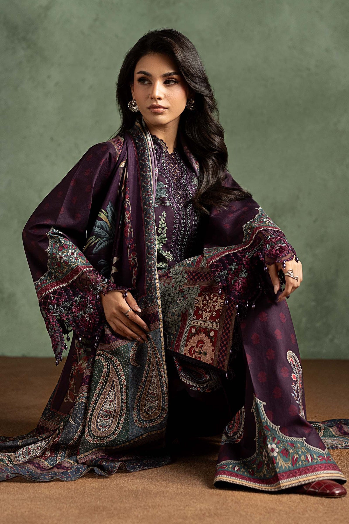 3 Piece Embroidered Cambric Suit