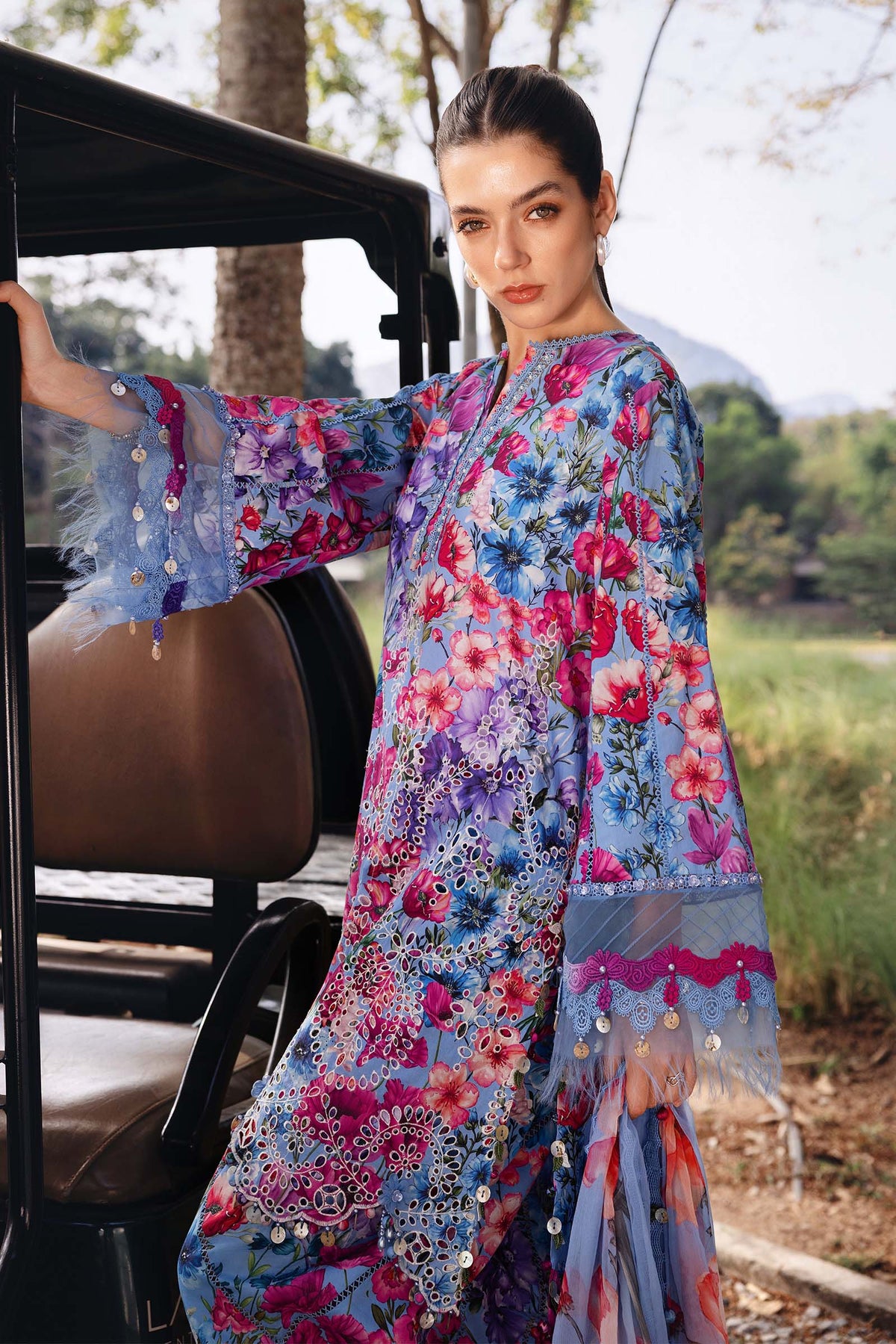3 Piece Unstitched Embroidered Lawn Suit - MPB2902-999-00B