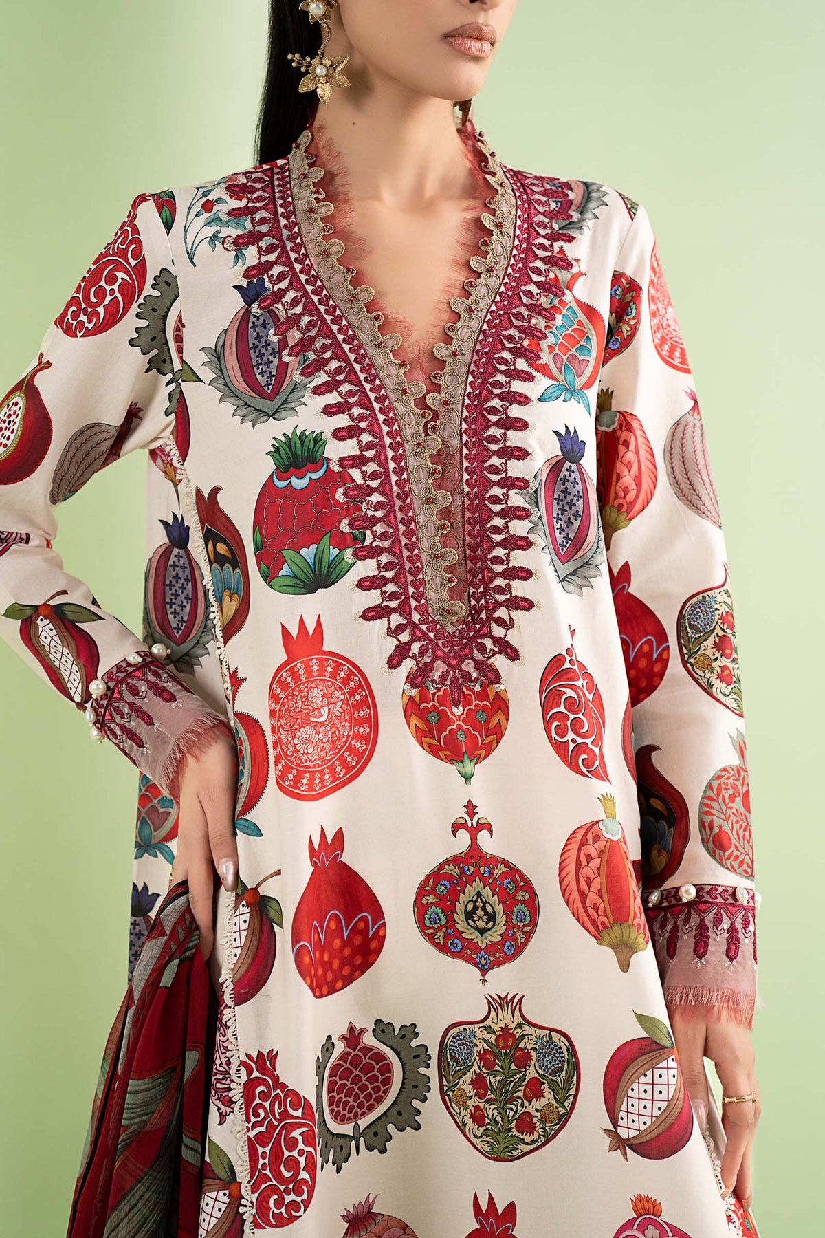 3 Piece Embroidered Lawn Suit - MS2903A-SML-00A