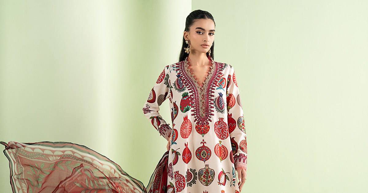 3 Piece Embroidered Lawn Suit - MS2903A-SML-00A