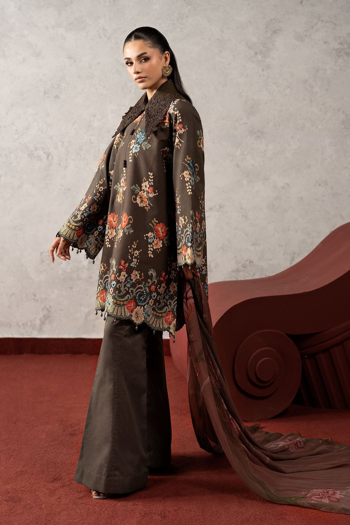 3 Piece Embroidered Cambric Suit