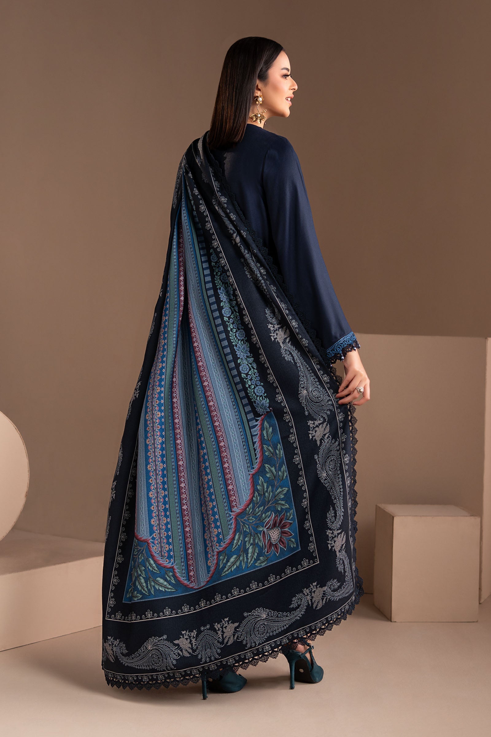 Embroidered Lace Fabric (1Pc)