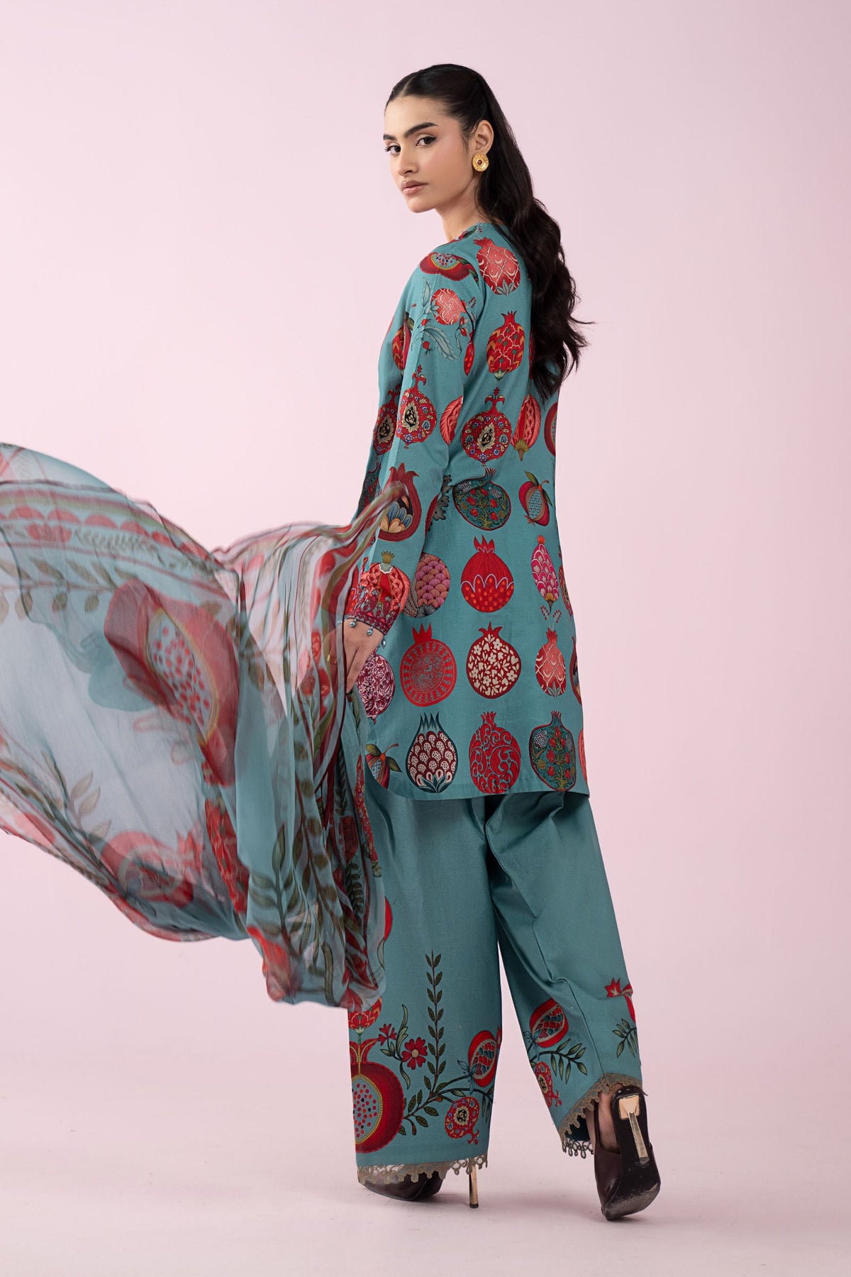 3 Piece Embroidered Lawn Suit - MS2903B-SML-00B