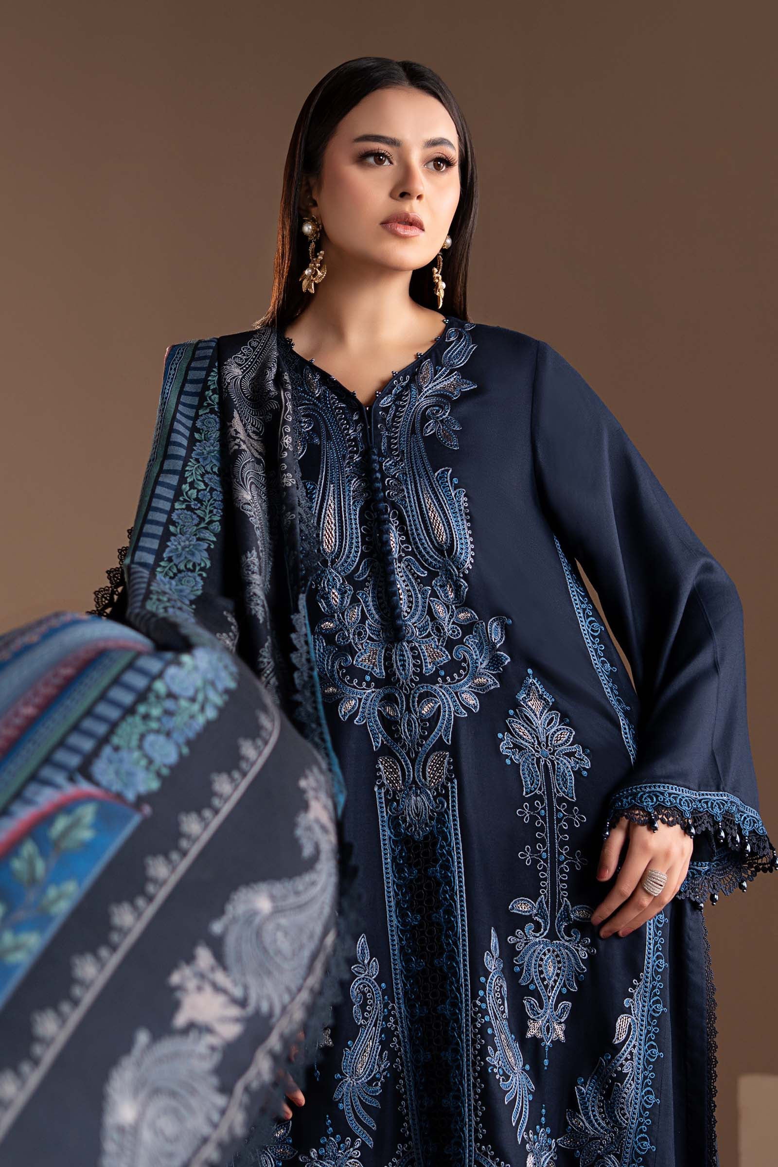 Embroidered Lace Fabric (1Pc)