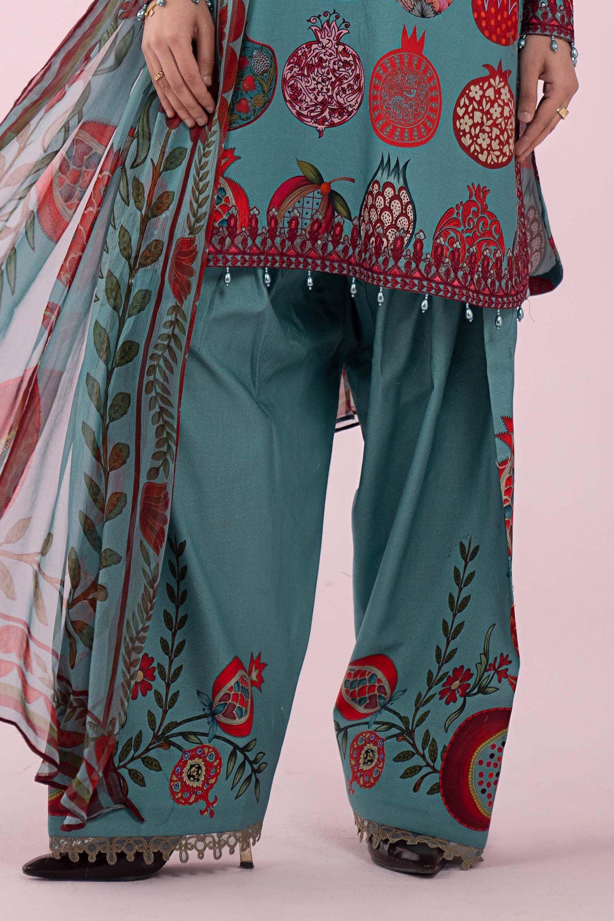 3 Piece Embroidered Lawn Suit - MS2903B-SML-00B