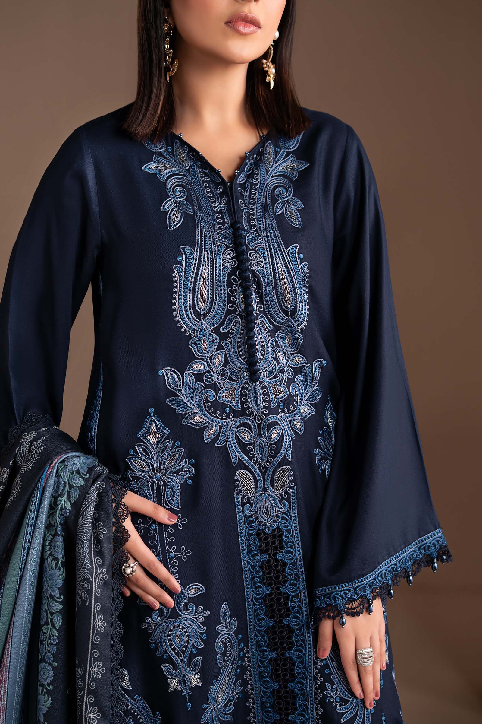 Embroidered Lace Fabric (1Pc)