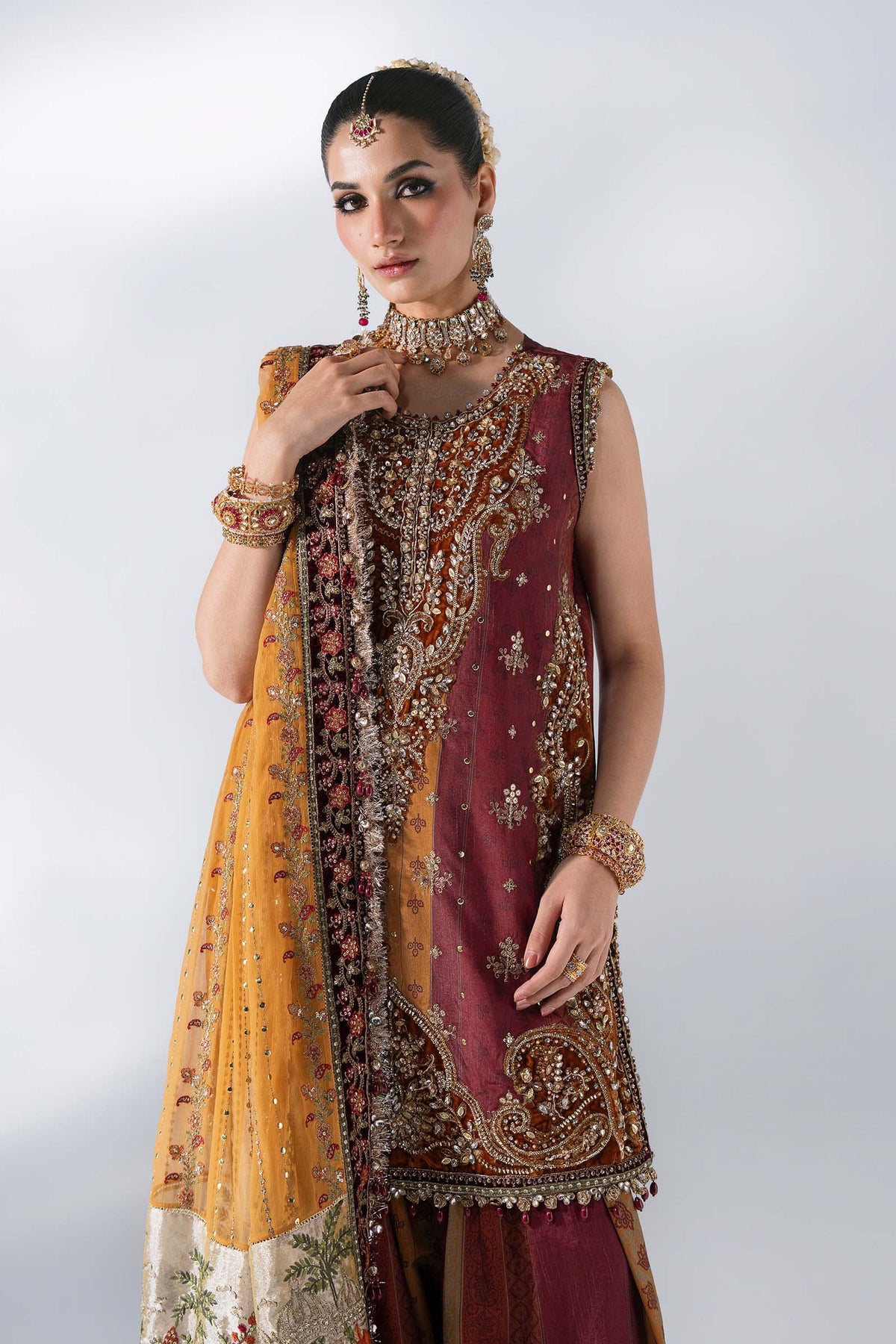 3 Piece Unstitched Embroidered Raw Silk Suit