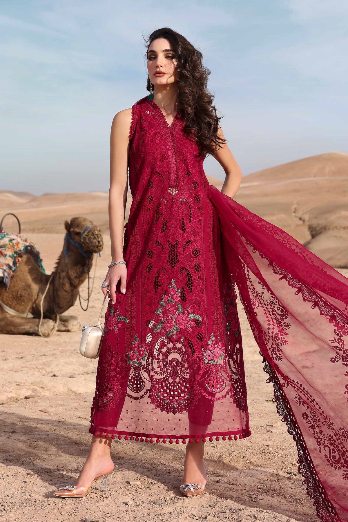 Maria.B 3 Piece Unstitched Embroidered Lawn Suit | D-2504-A