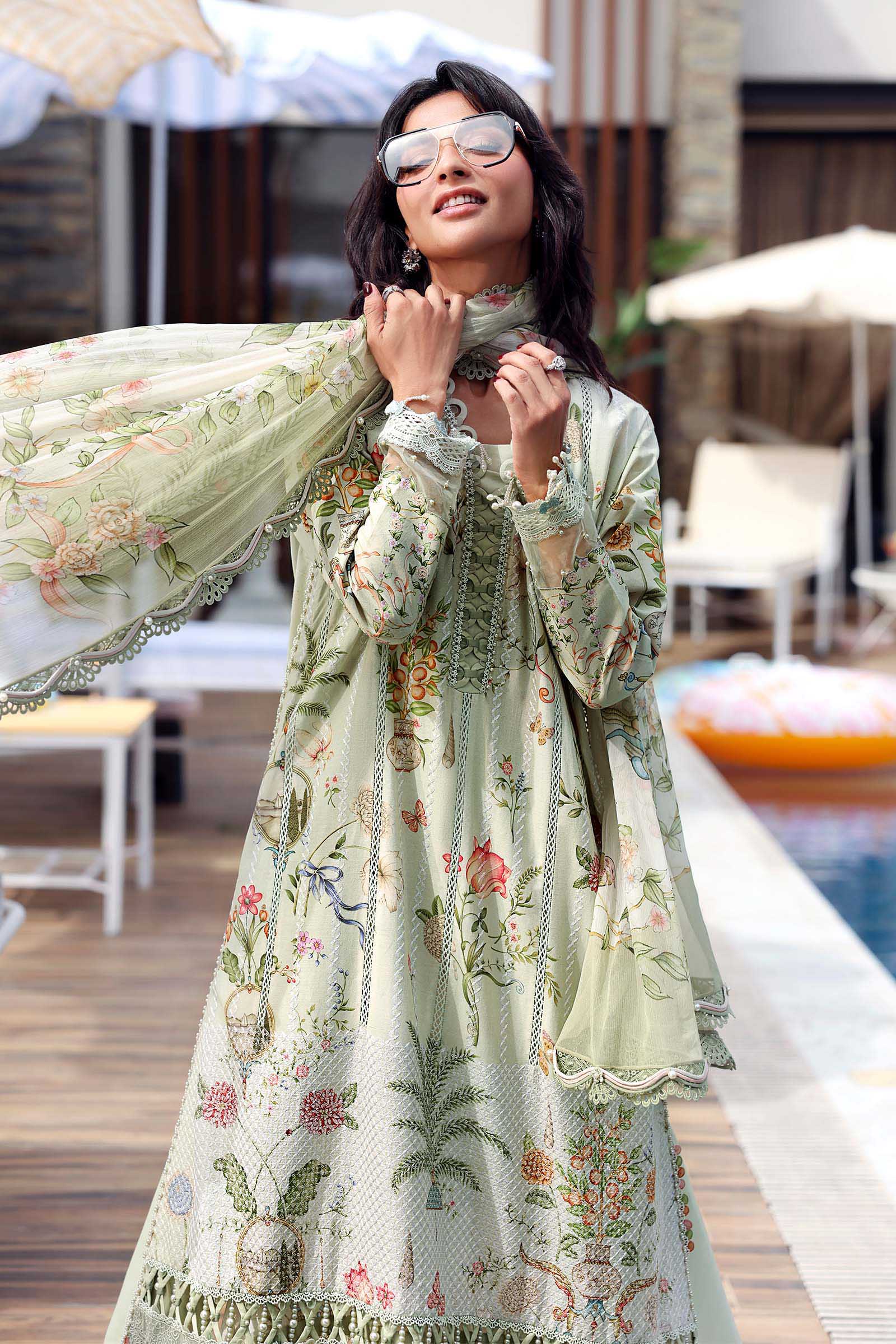 3 Piece Unstitched Embroidered Lawn Suit
