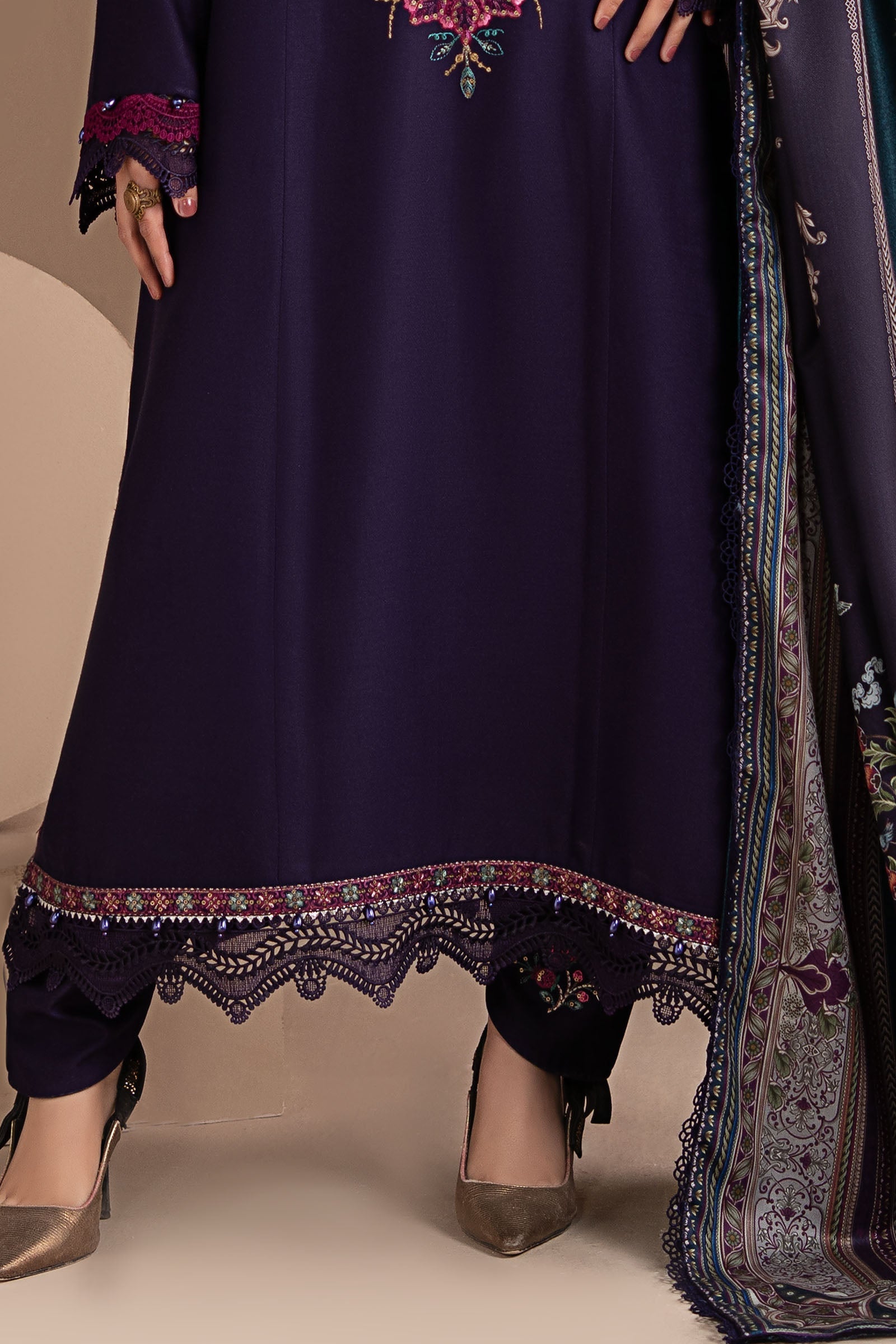 Embroidered Georgette Fabric (1Pc)