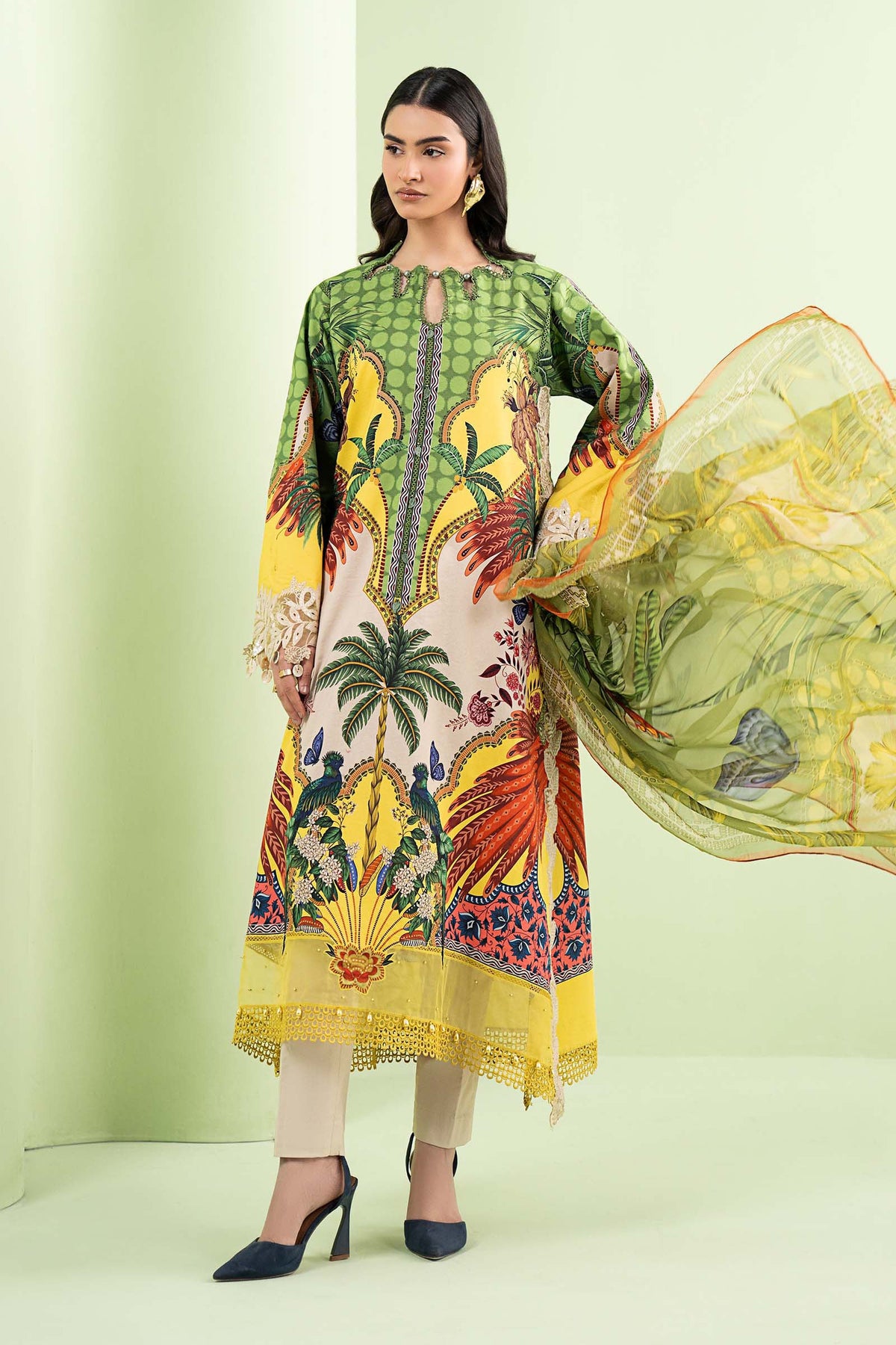 3 Piece Embroidered Lawn Suit - MS2905B-SML-00B
