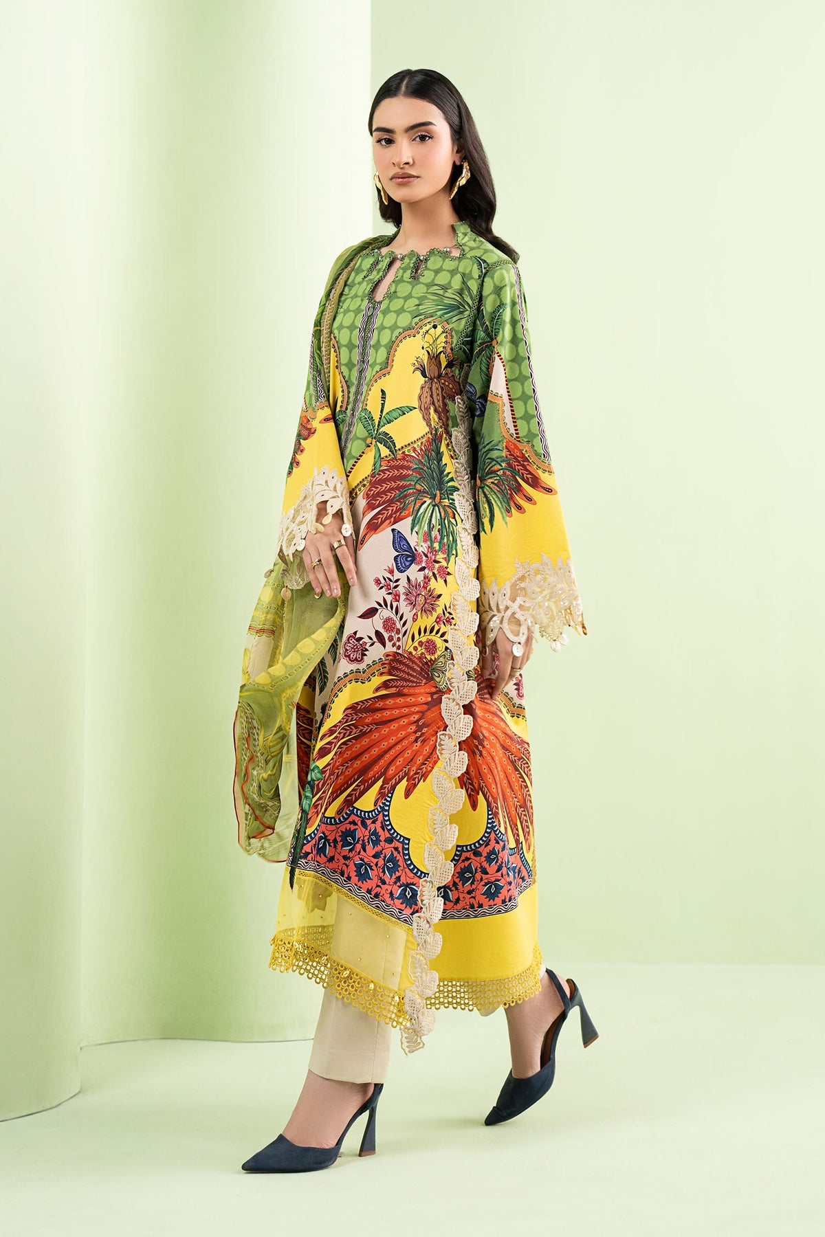 3 Piece Embroidered Lawn Suit - MS2905B-SML-00B