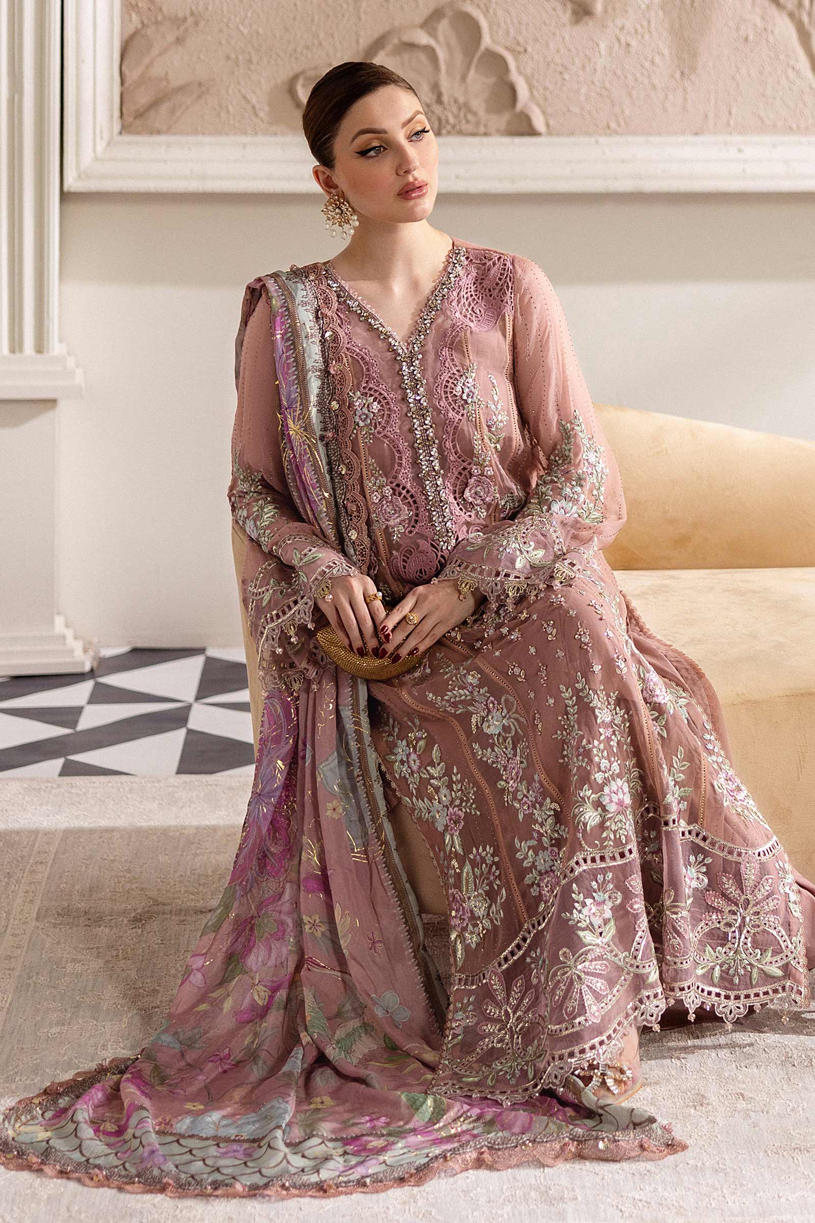 Maria B – MPC-25-105 Tea Pink Chiffon Style