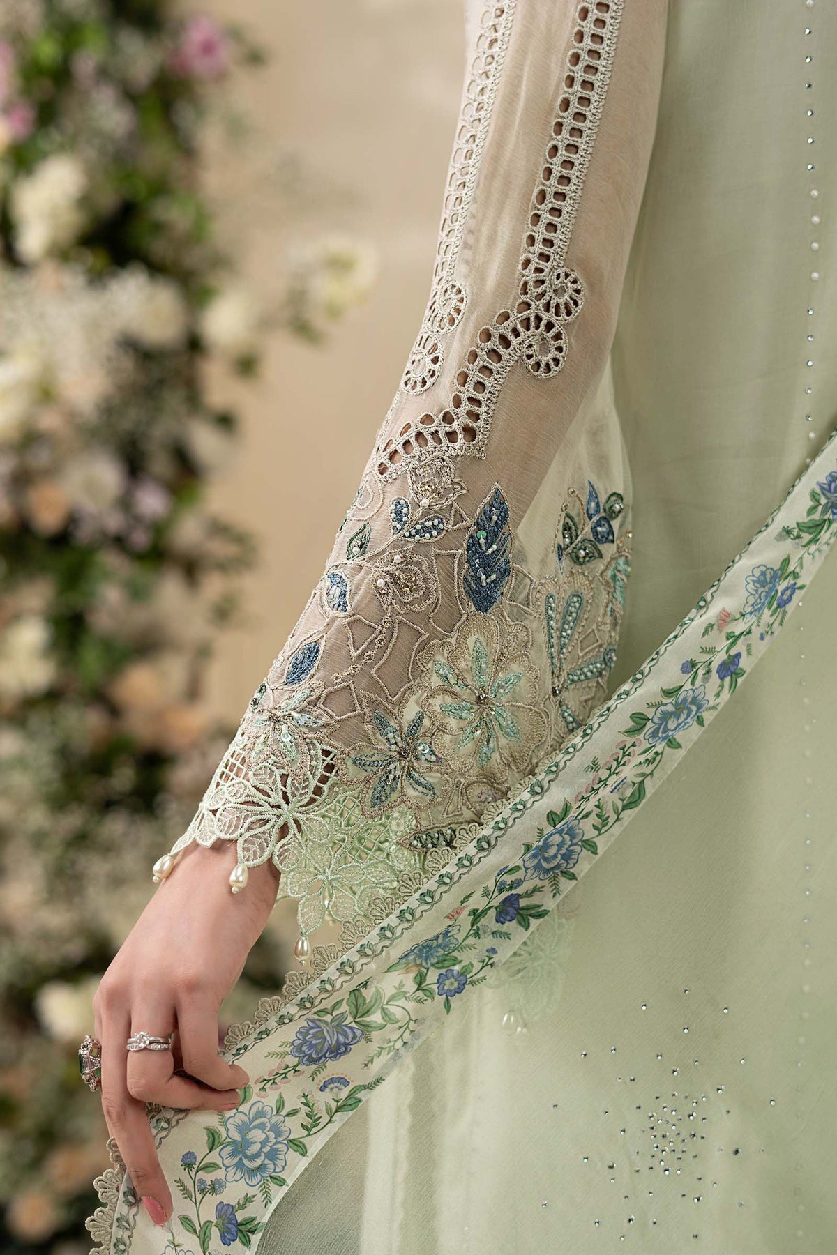 3 Piece Embroidered Chiffon Suit - MCS2605-SML-POG