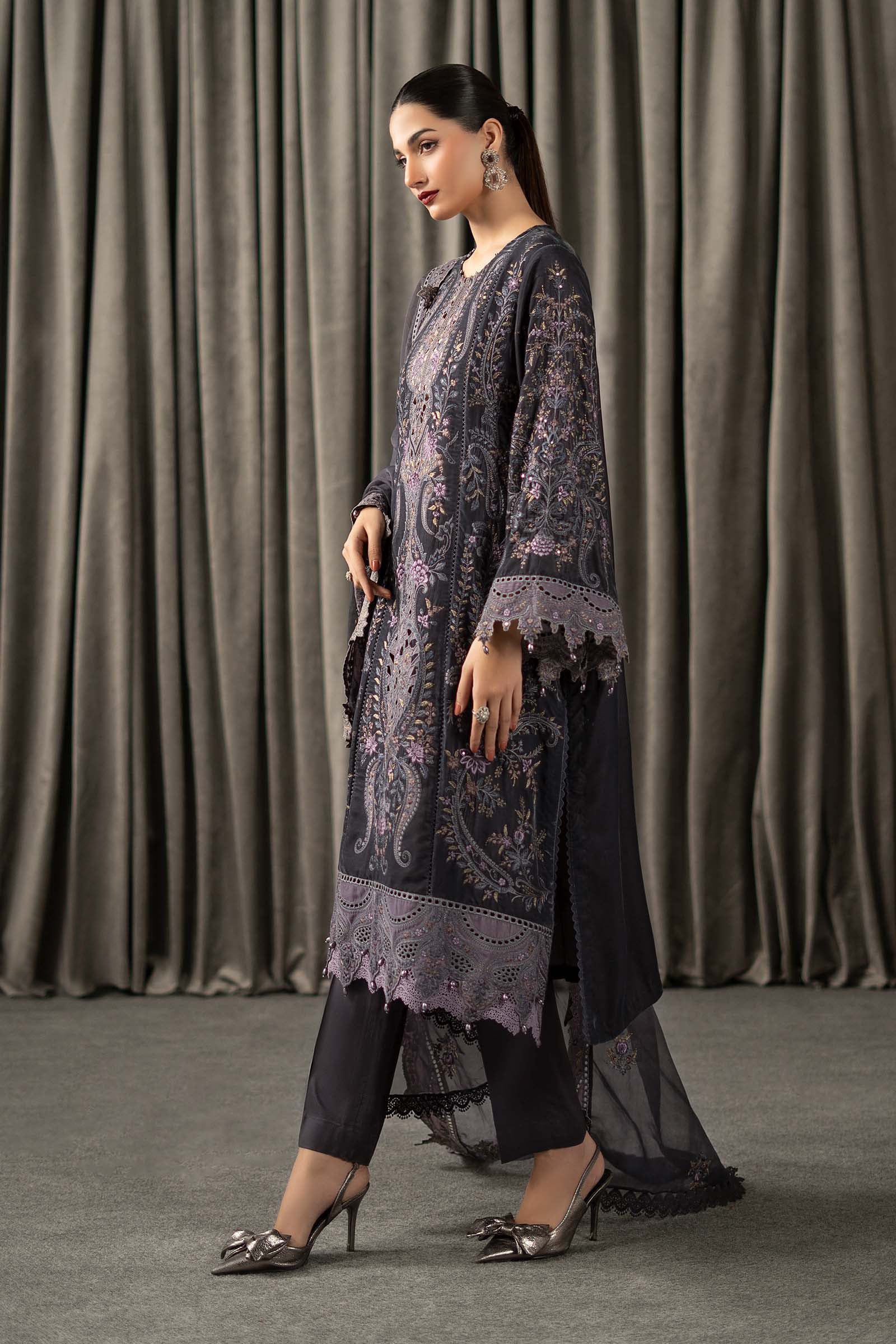 3 Piece Embroidered Velvet Suit