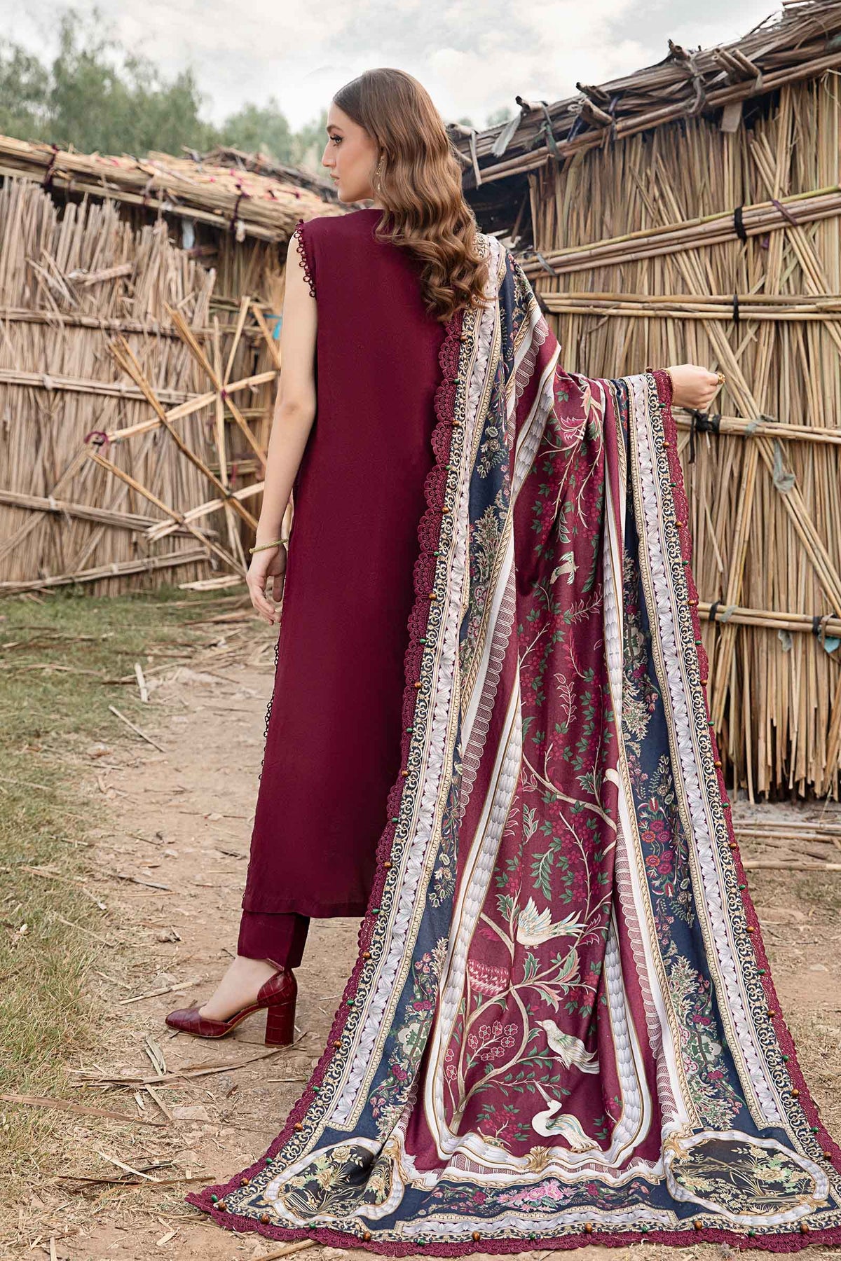 3 Piece Unstitched Printed Linen Suit | MPT-2406-B