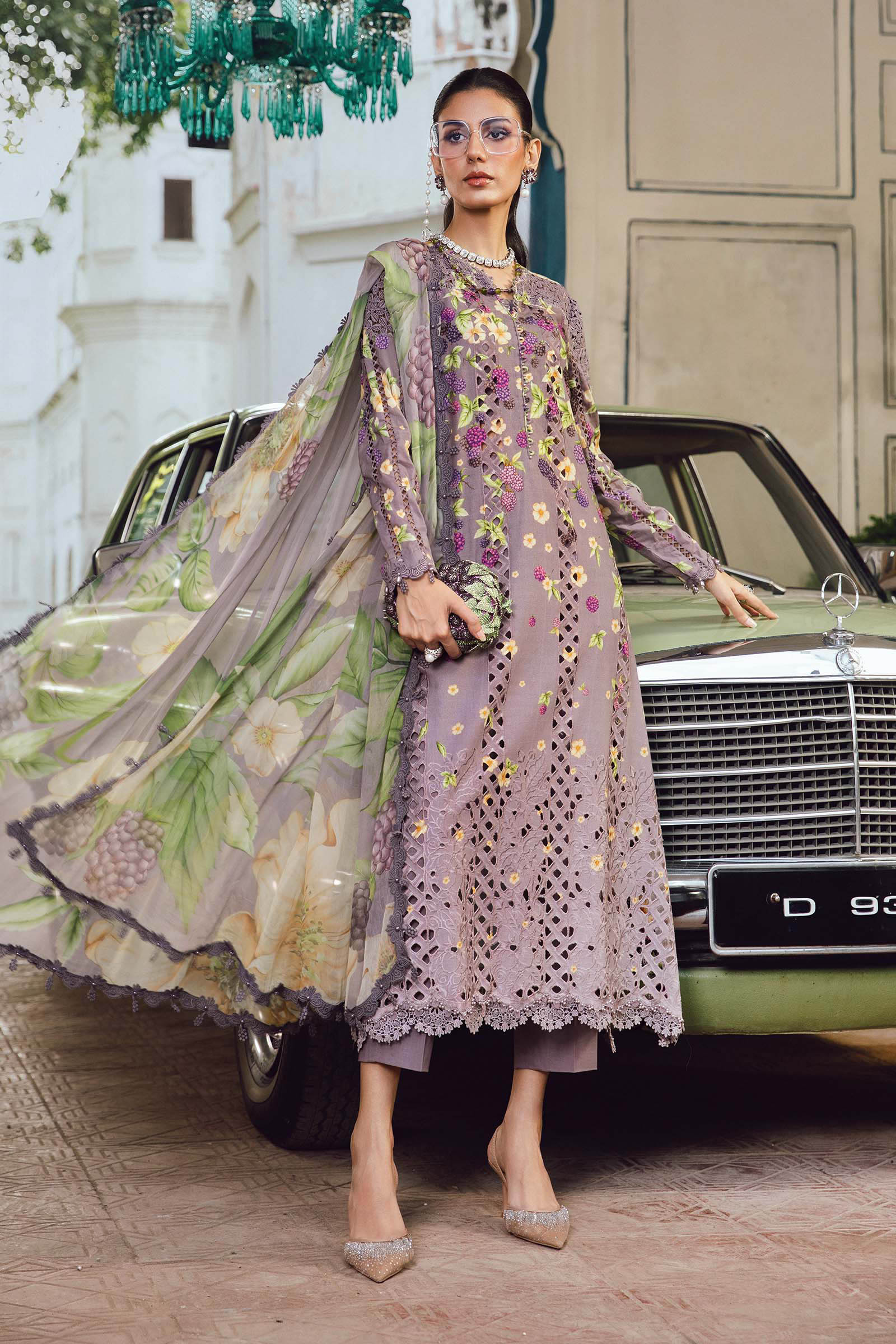 3 Piece Unstitched Embroidered Cambric Suit | MPT-2706-B