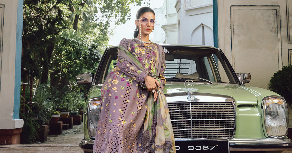 3 Piece Unstitched Embroidered Cambric Suit | MPT-2706-B