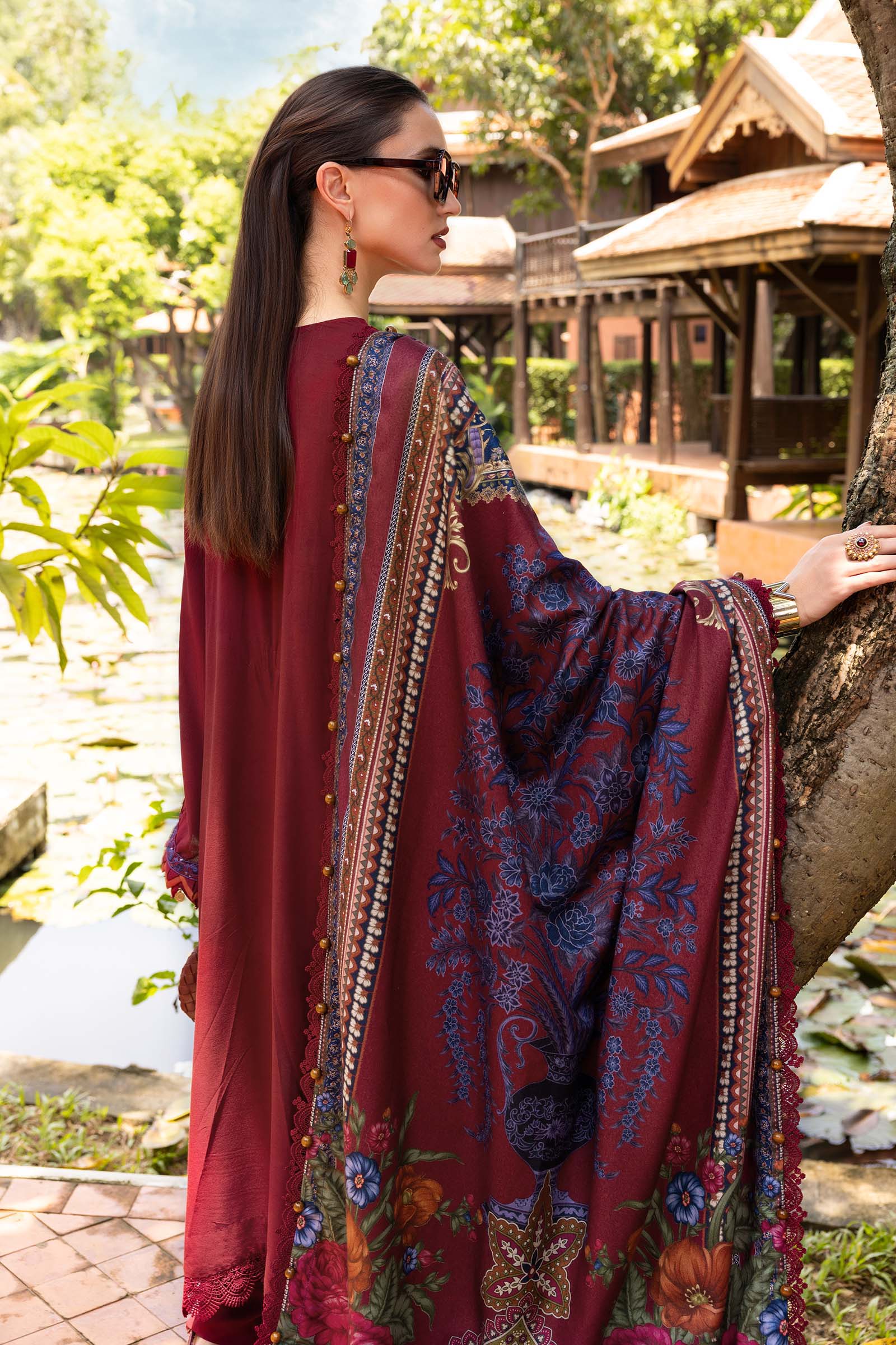 3 Piece Unstitched Embroidered Twill Linen Suit
