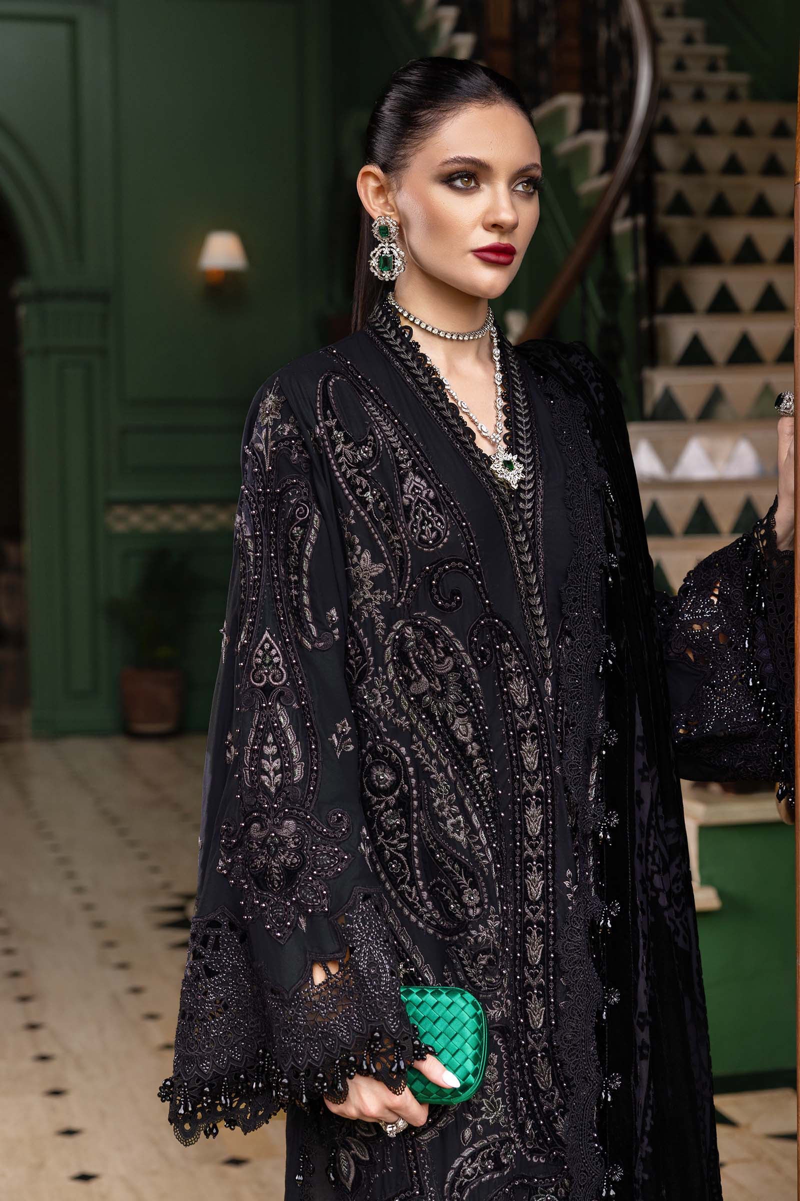 3 Piece Unstitched Embroidered Linen Suit