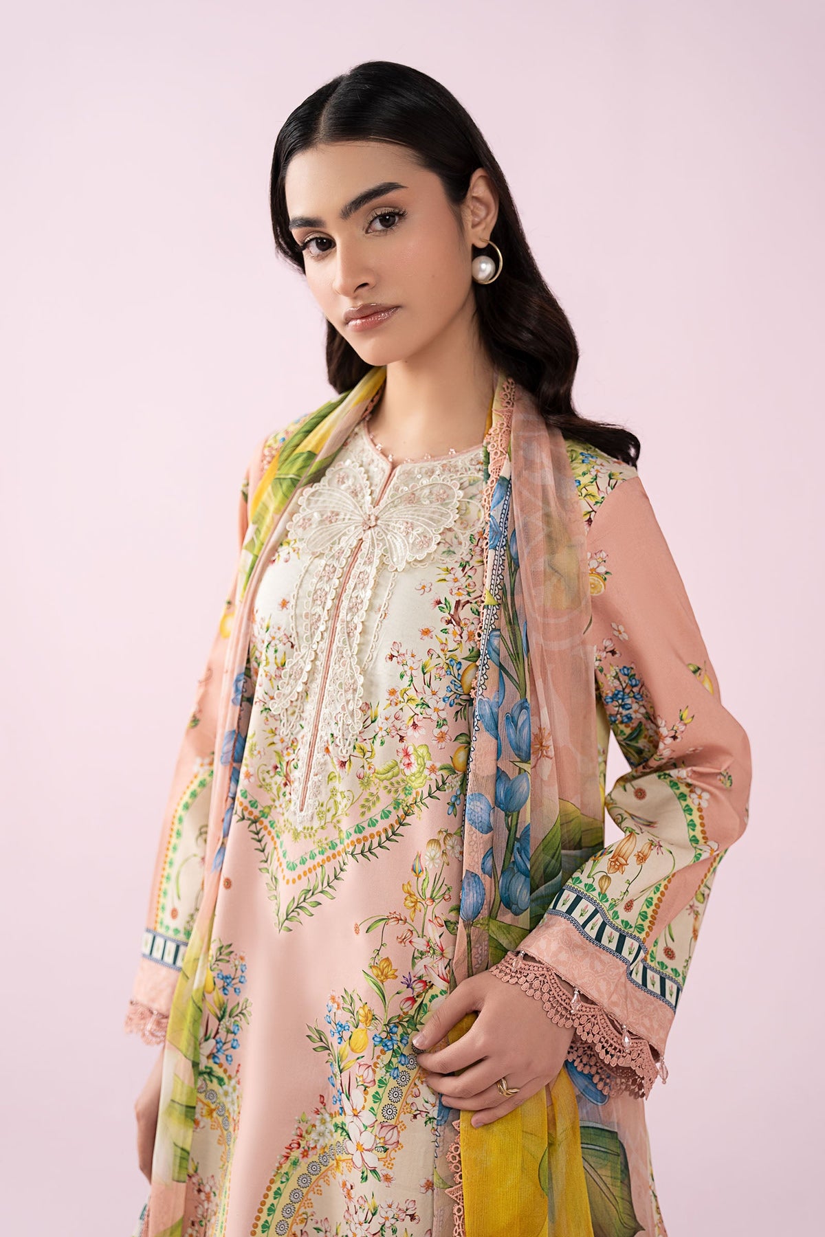 3 Piece Embroidered Lawn Suit - MS2908A-SML-00A