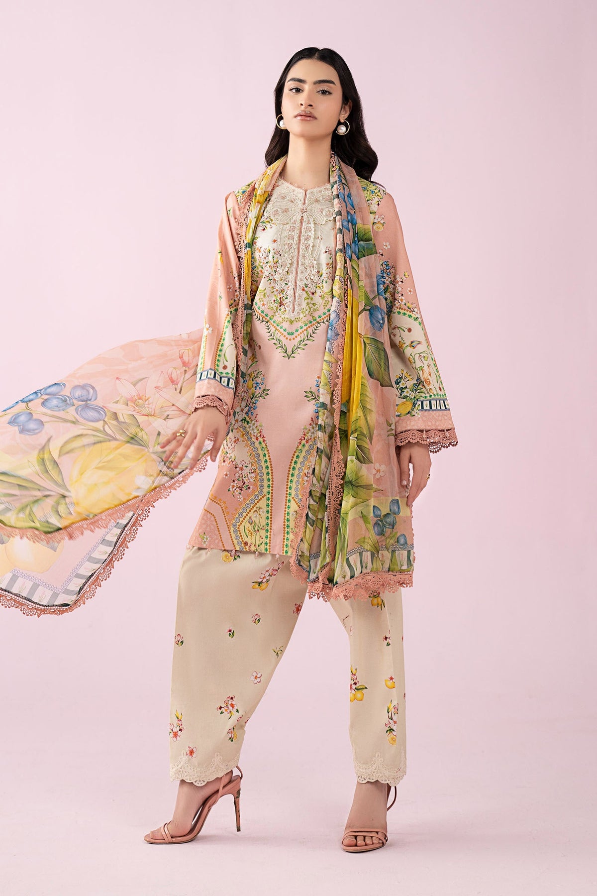3 Piece Embroidered Lawn Suit - MS2908A-SML-00A