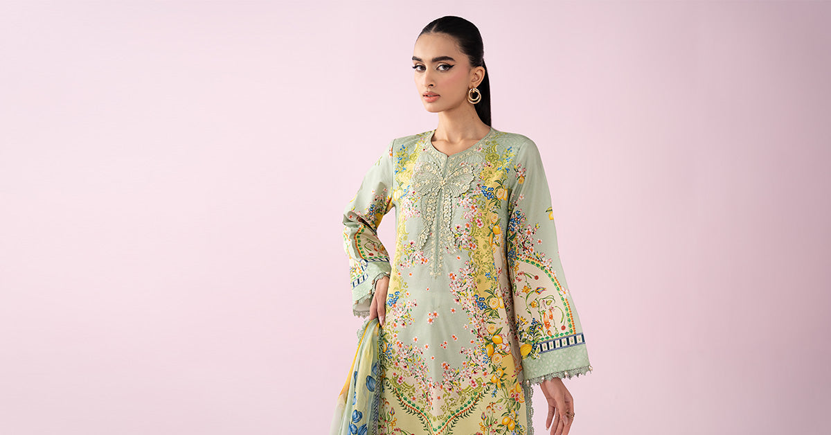 3 Piece Embroidered Lawn Suit - MS2908B-SML-00B