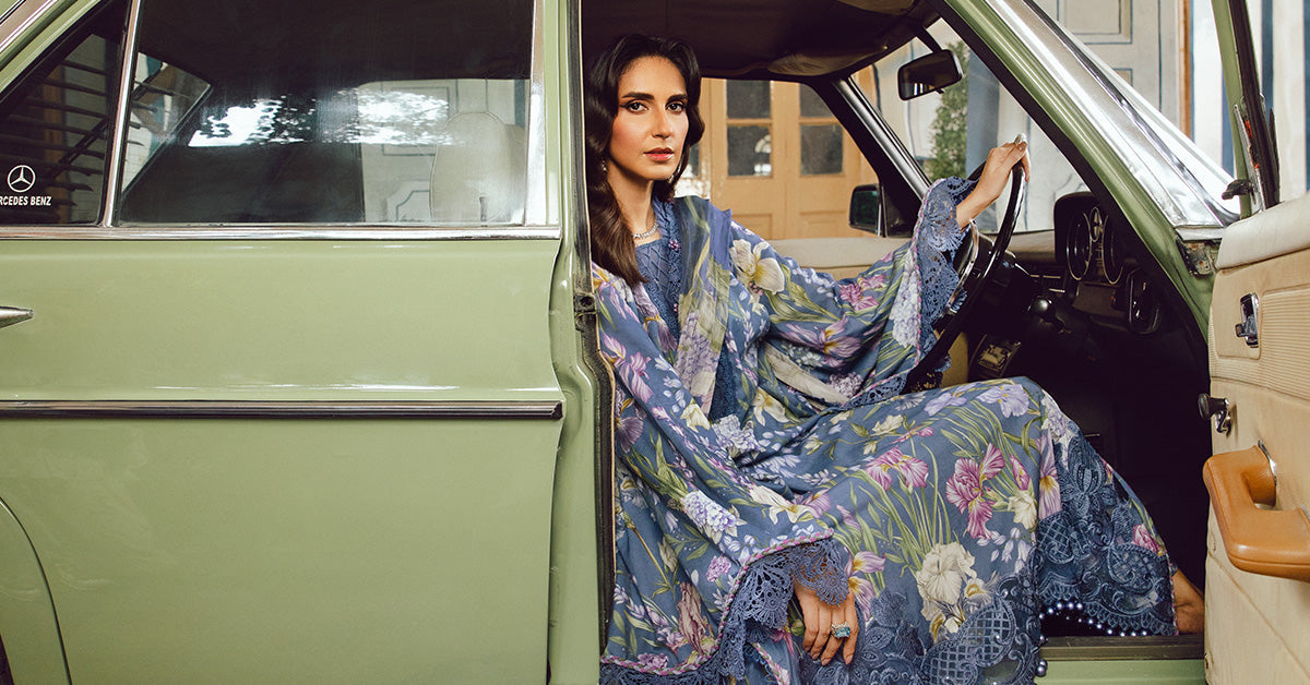 3 Piece Unstitched Embroidered Cambric Suit | MPT-2708-B