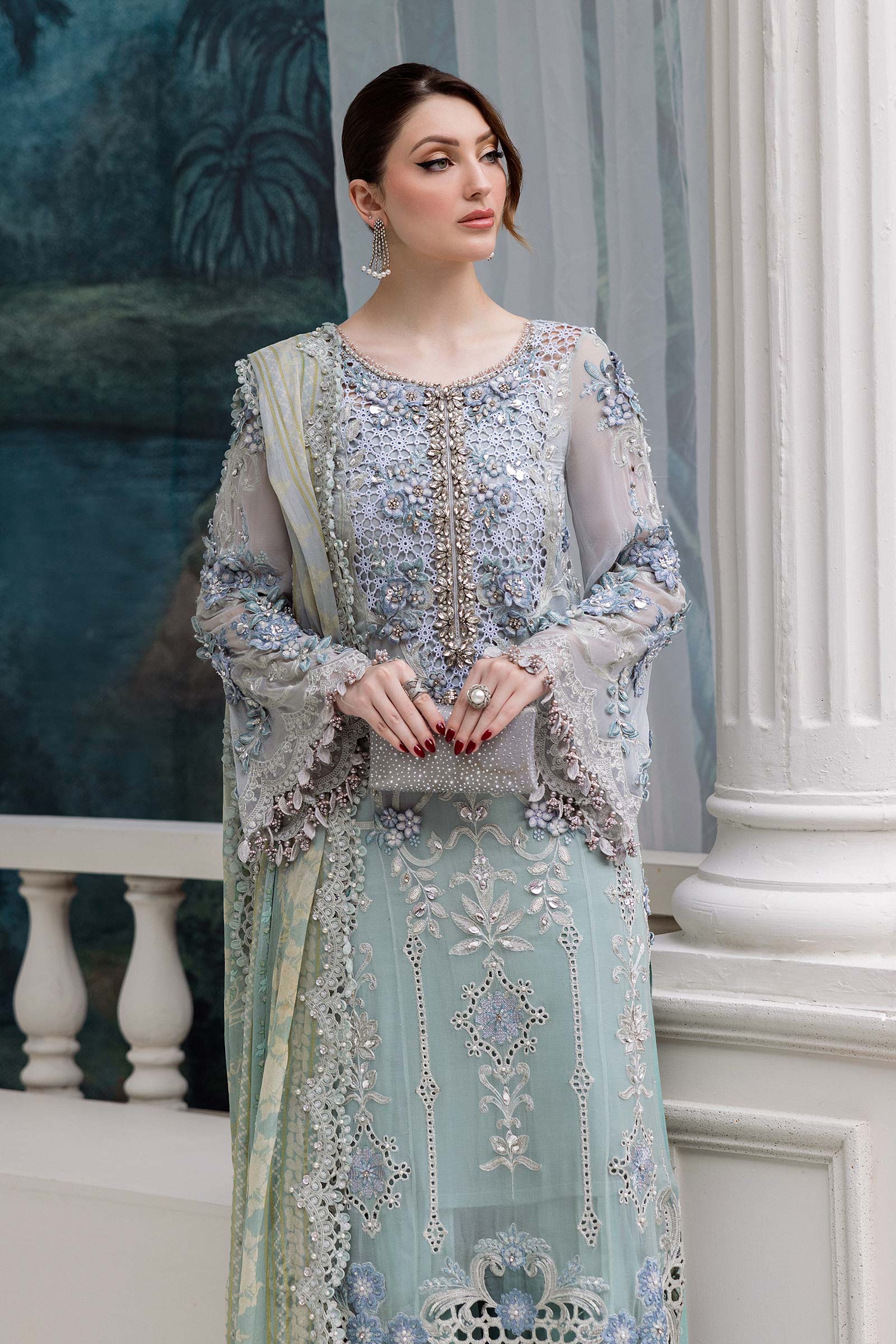Maria B – MPC-25-108 Aqua to Sea Green Chiffon Style
