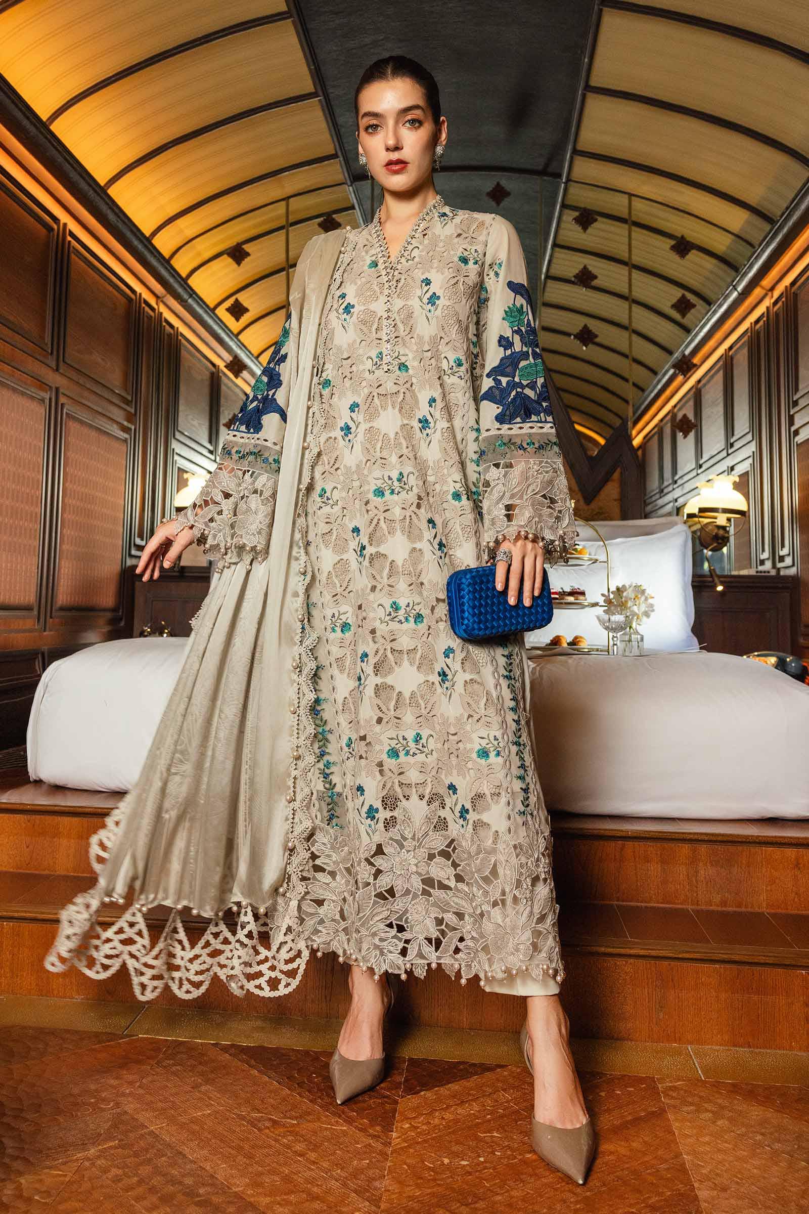 3 Piece Unstitched Embroidered Lawn Suit