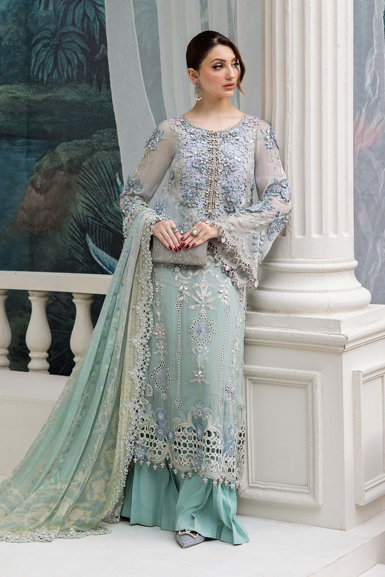 Maria B – MPC-25-108 Aqua to Sea Green Chiffon Style