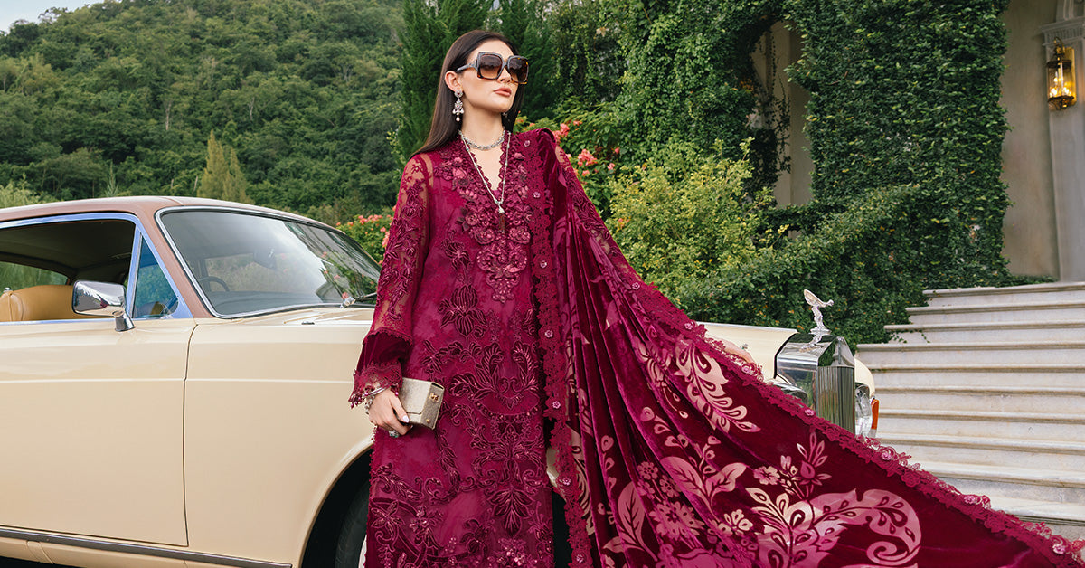 3 Piece Unstitched Embroidered Chantilly Suit
