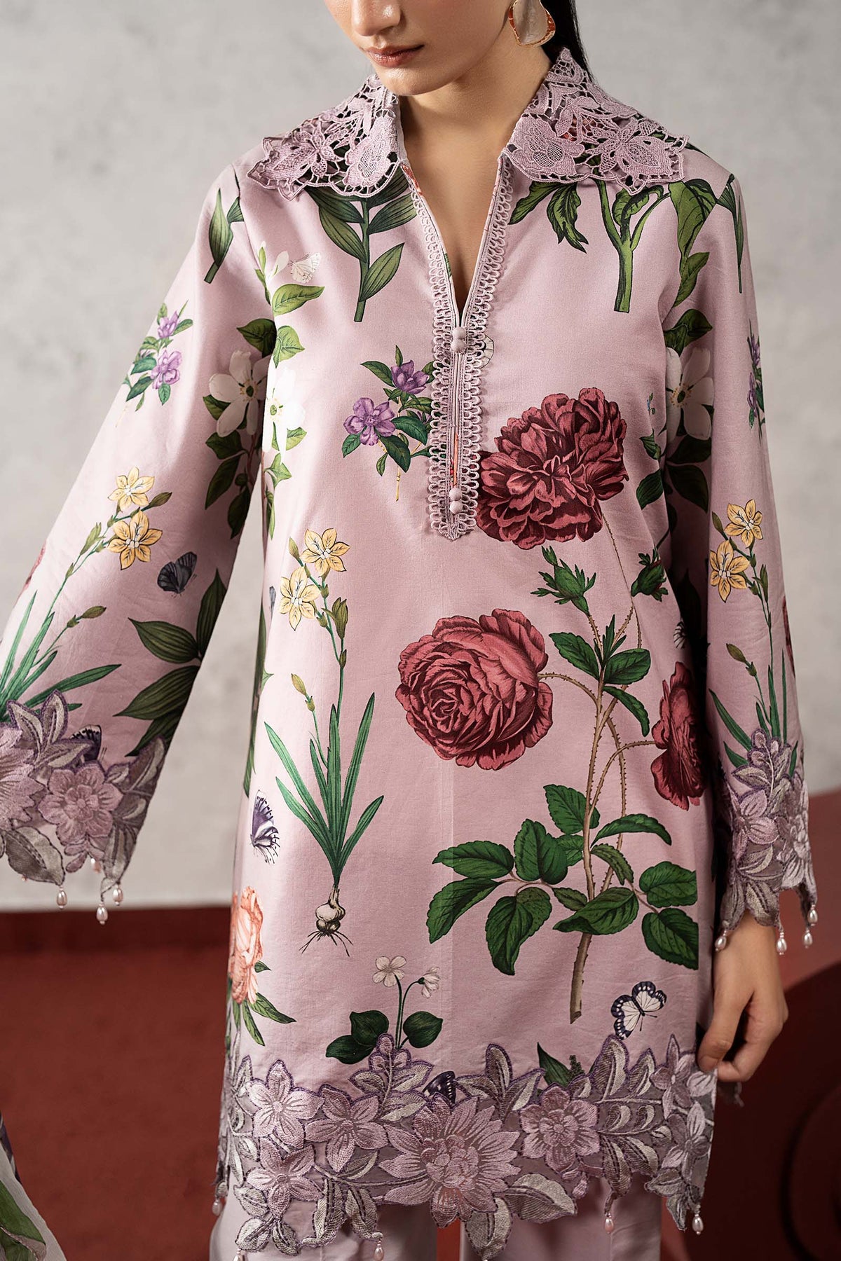 3 Piece Embroidered Cambric Suit