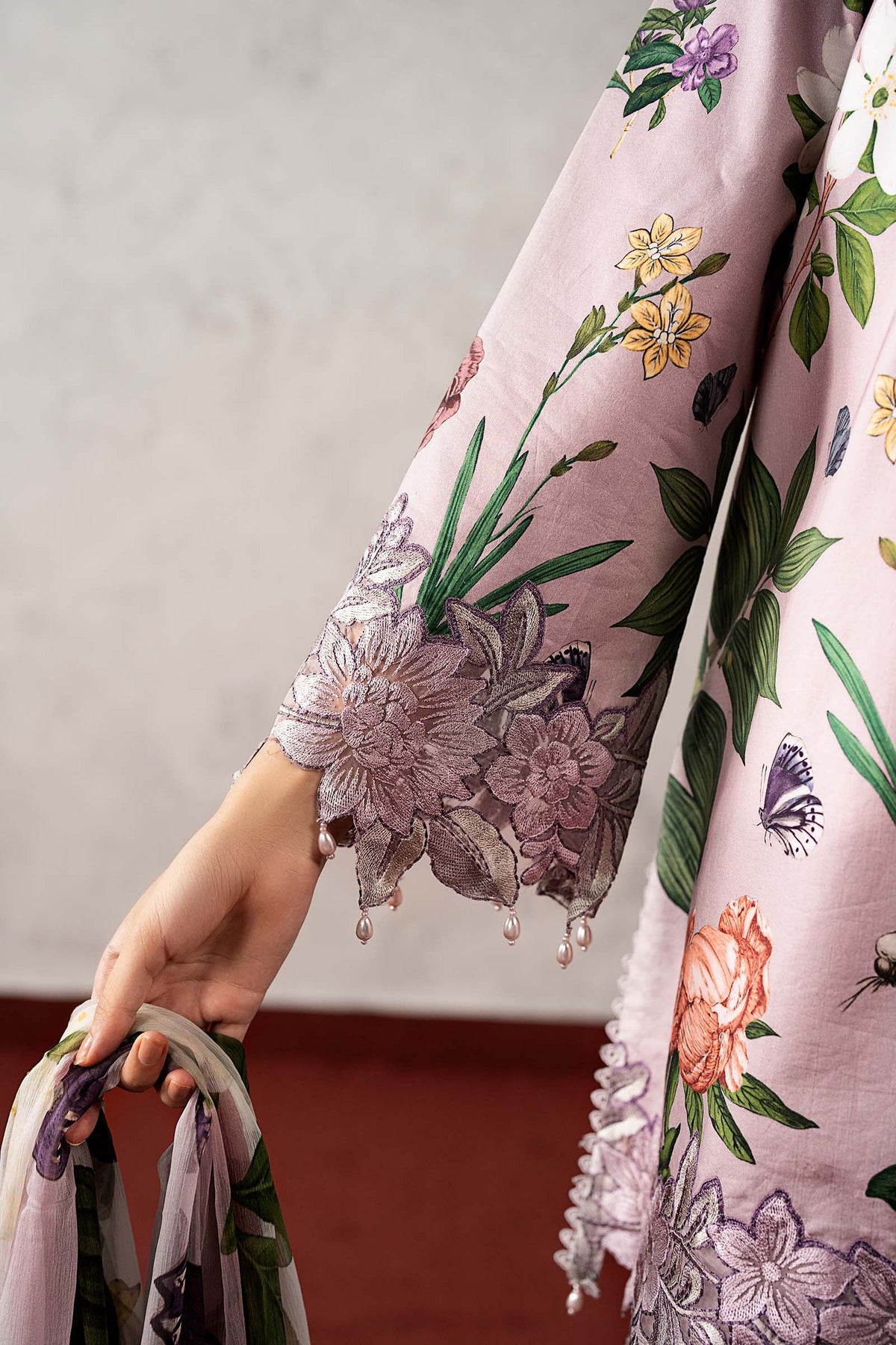 3 Piece Embroidered Cambric Suit