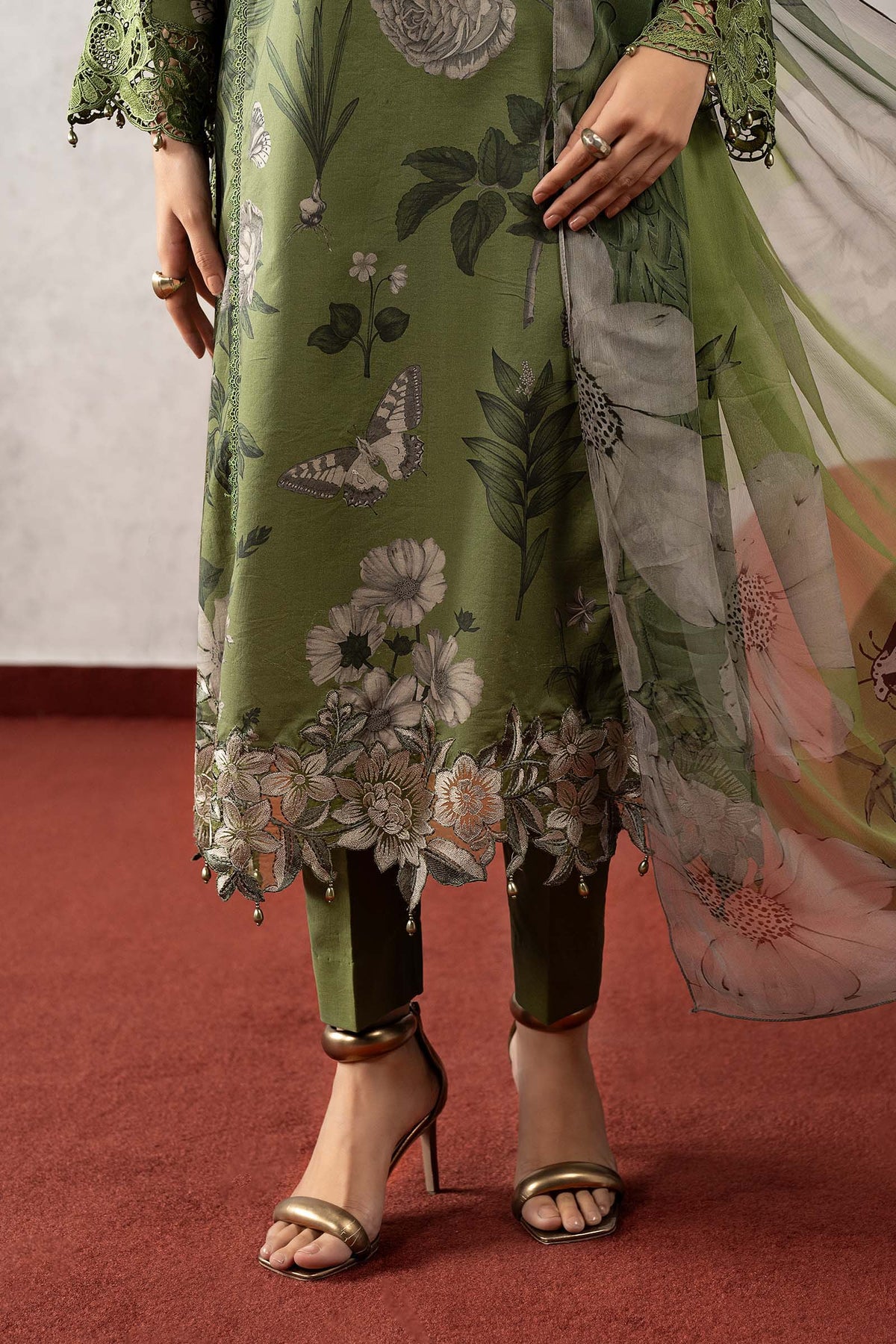 3 Piece Embroidered Cambric Suit
