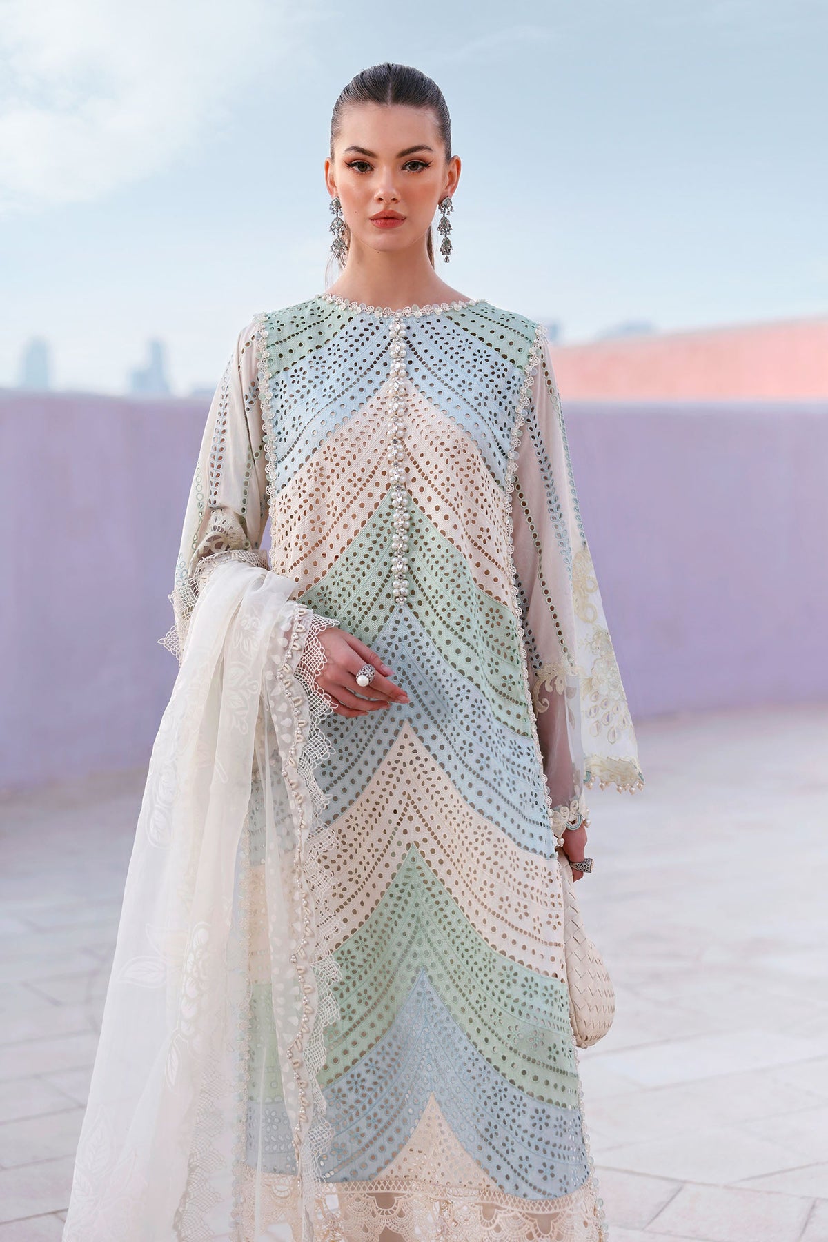 3 Piece Unstitched Embroidered Lawn Suit