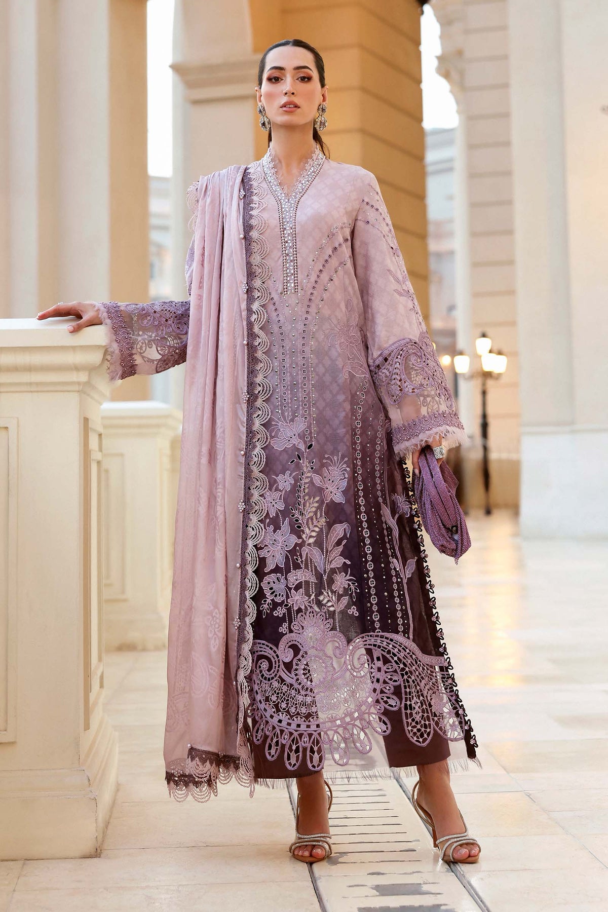 3 Piece Unstitched Embroidered Jacquard Lawn Suit