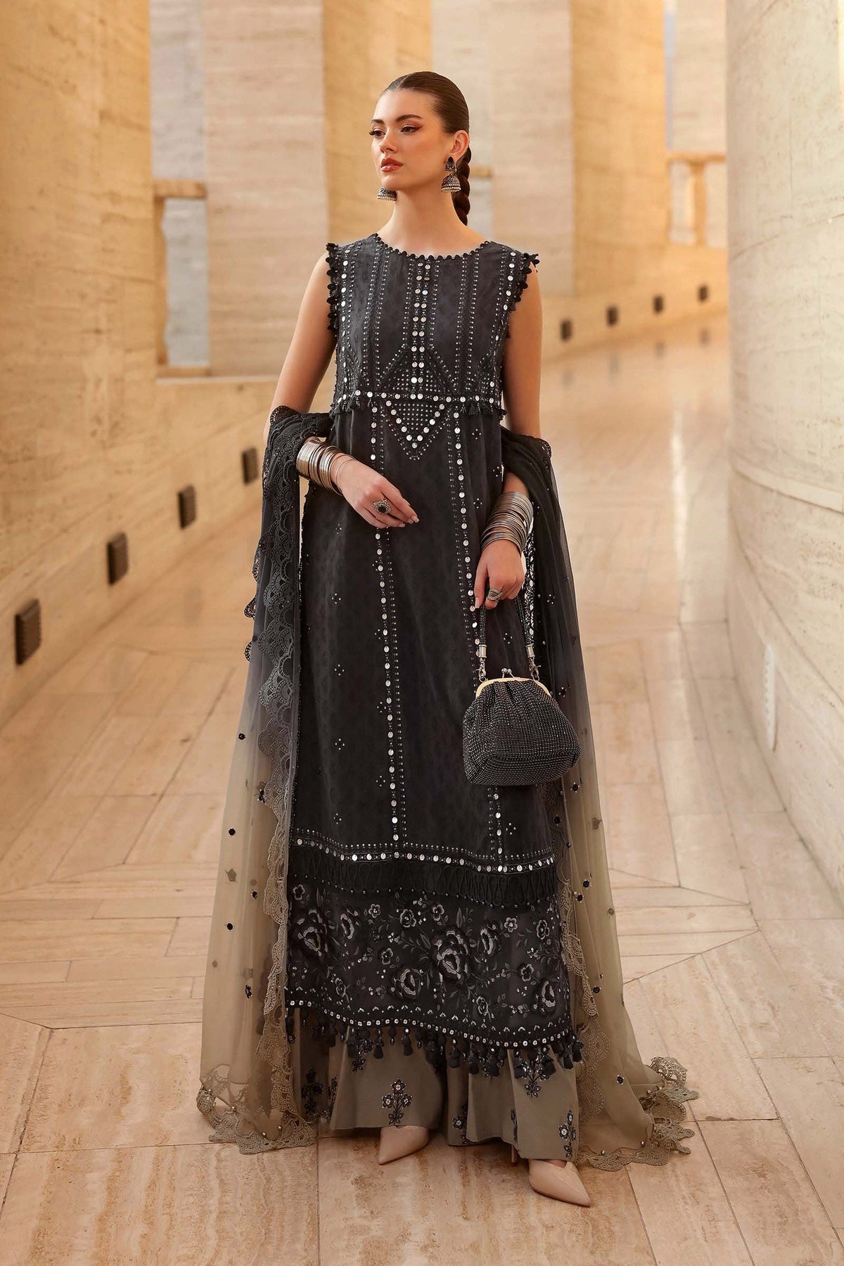 3 Piece Unstitched Embroidered Jacquard Lawn Suit
