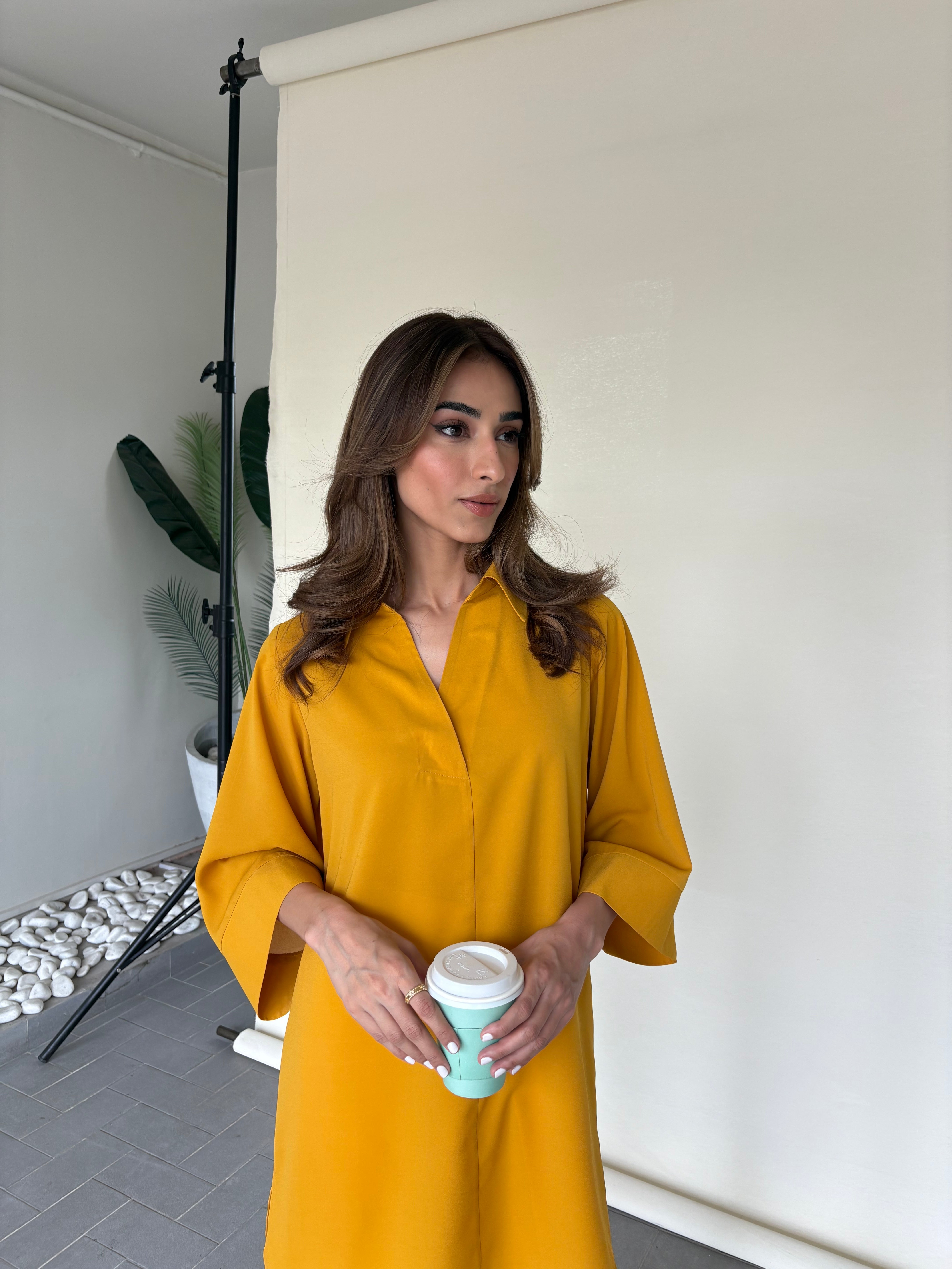 Mustard Toby Tunic with Tulip Shalwar