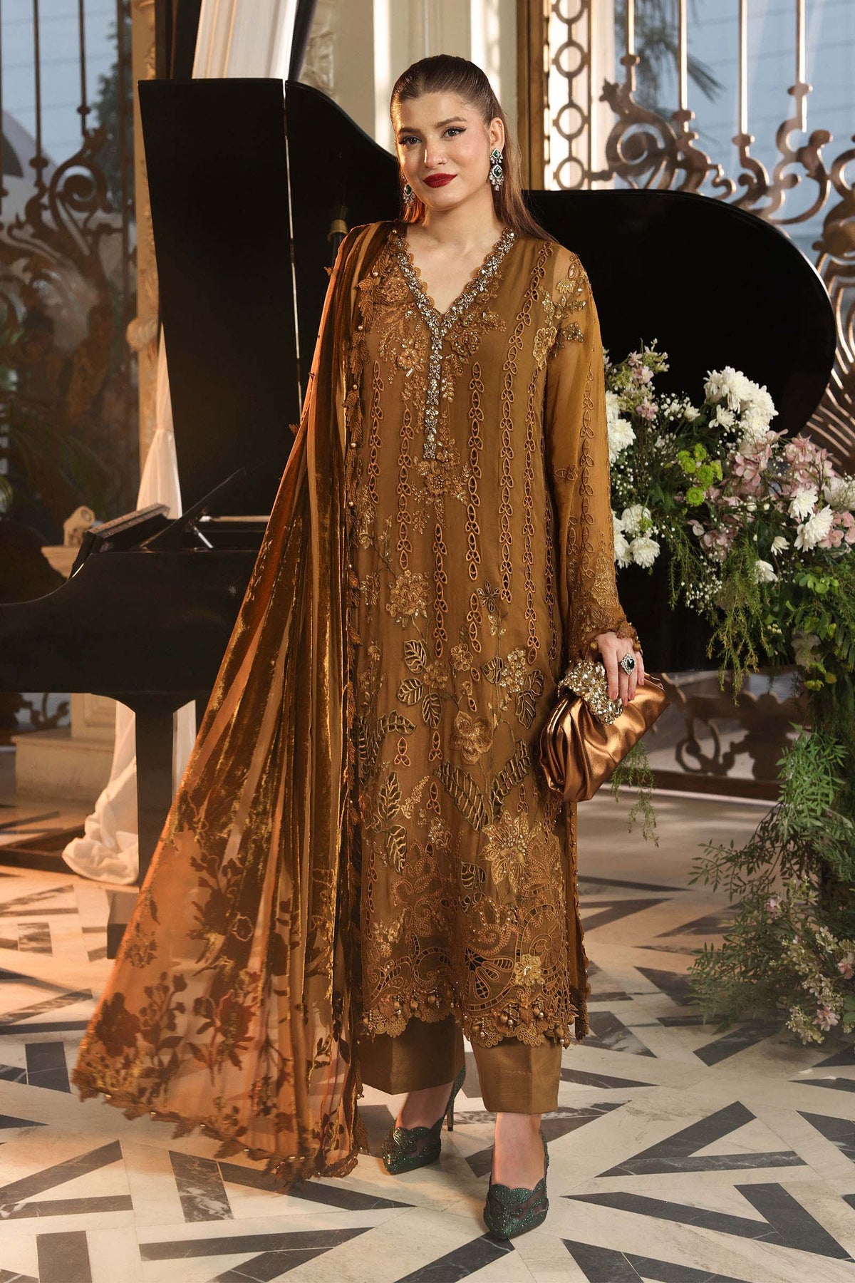 3 Piece Unstitched Embroidered Chiffon Suit (MPC-26-205)